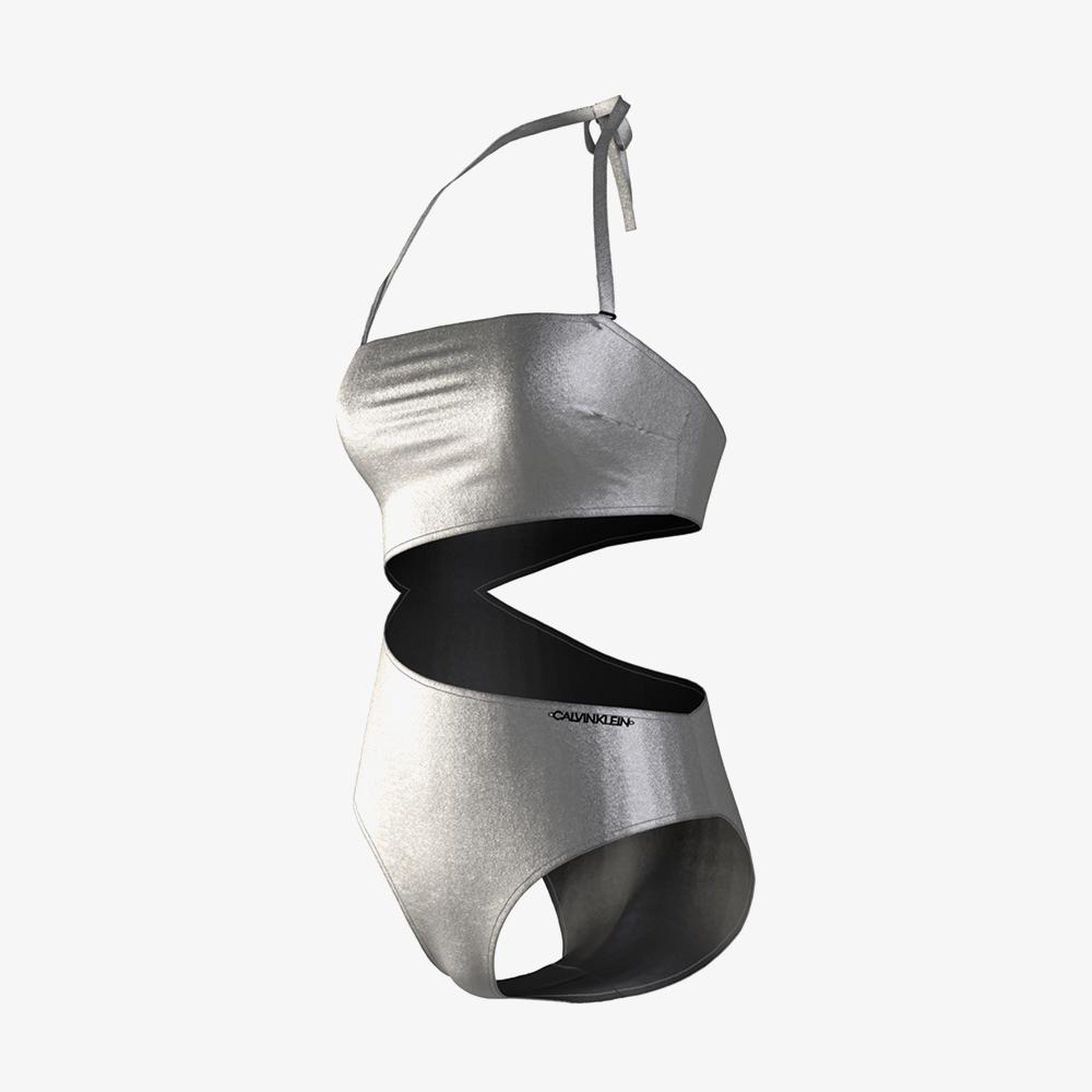 Calvin Klein Cut Out One Piece-Rp Kadın Gri Mayo