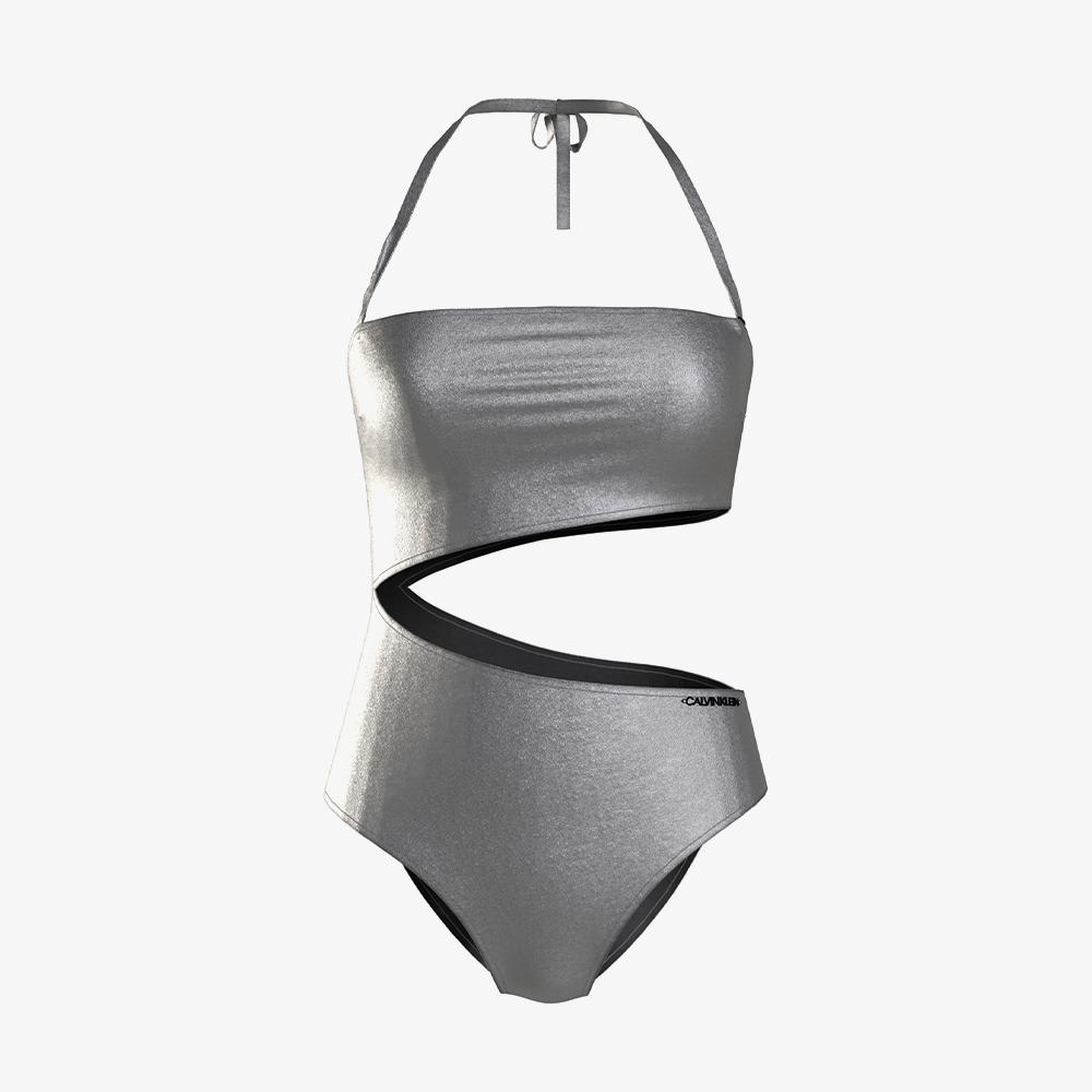 Calvin Klein Cut Out One Piece-Rp Kadın Gri Mayo