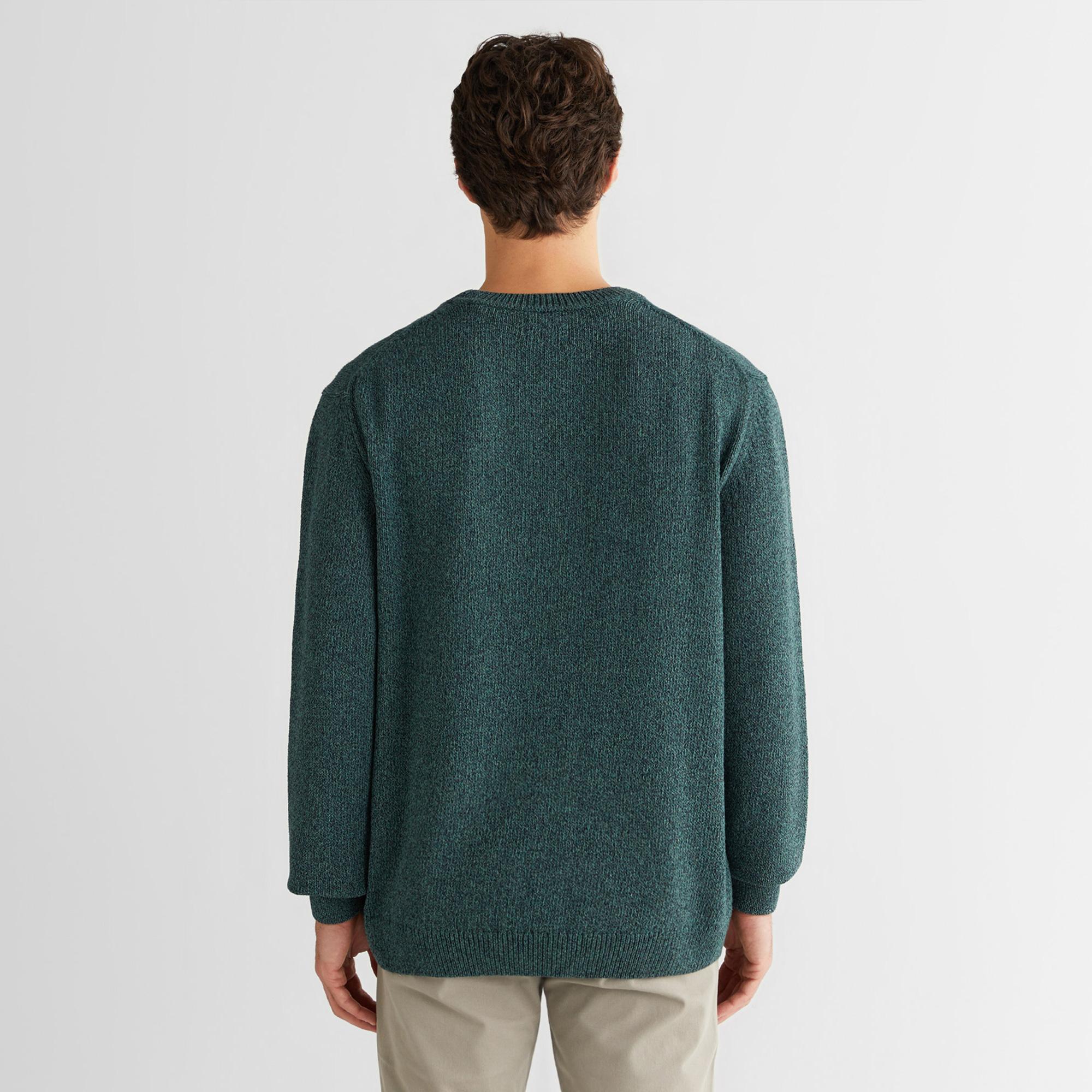 GANT Erkek Yeşil Relaxed Fit Bisiklet Yaka Triko