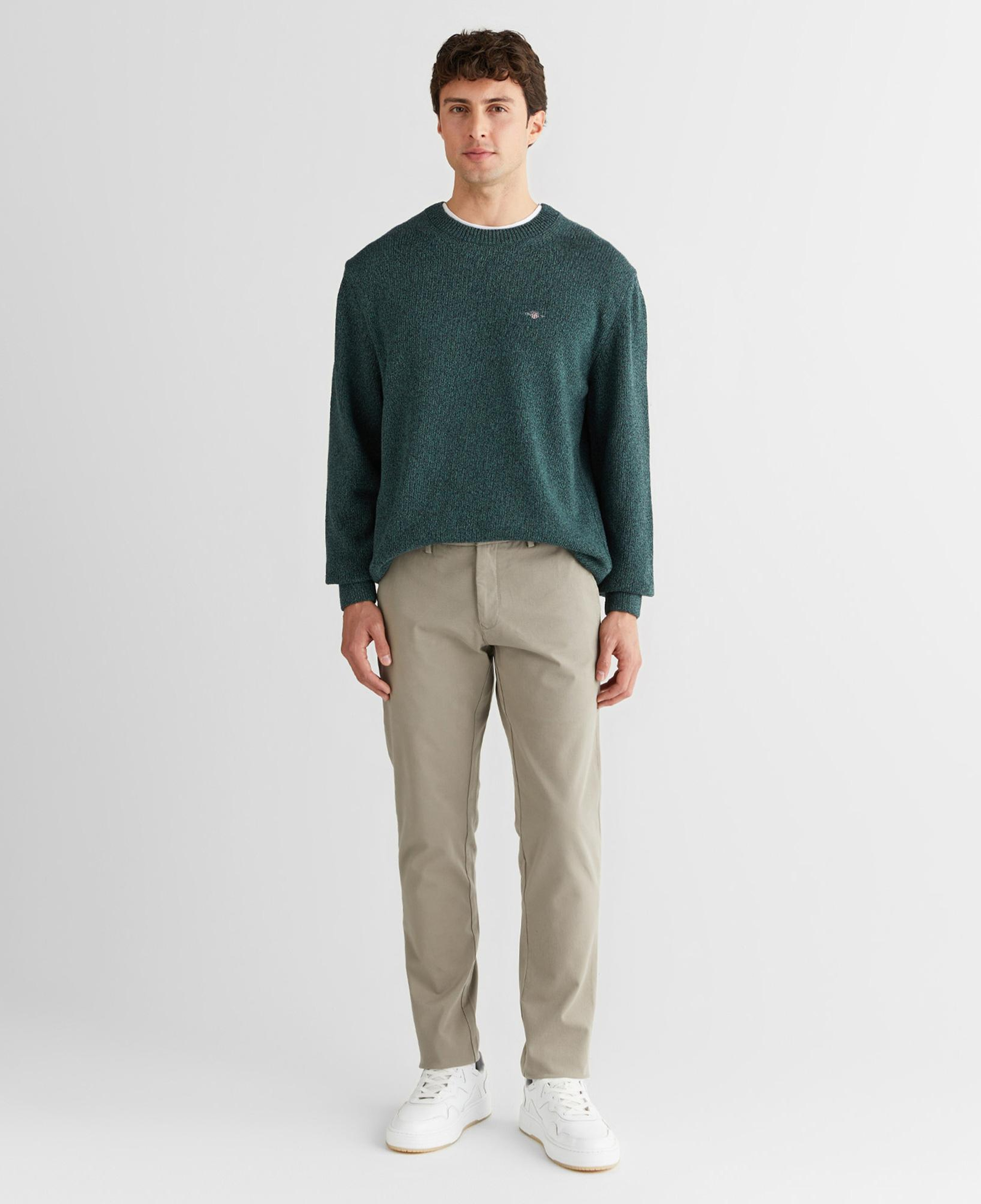 GANT Erkek Yeşil Relaxed Fit Bisiklet Yaka Triko
