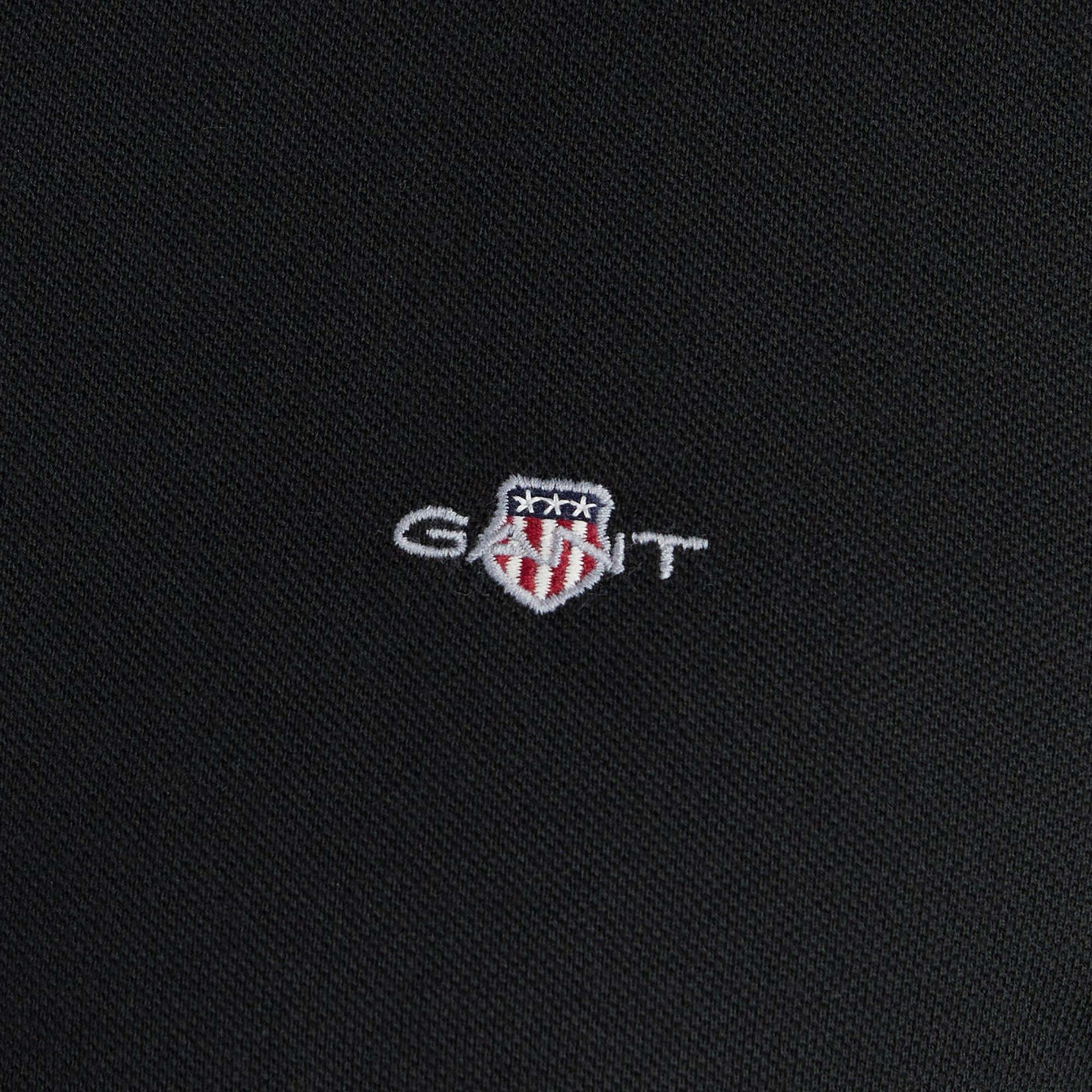 GANT Erkek Siyah Regular Fit Polo Yaka Polo