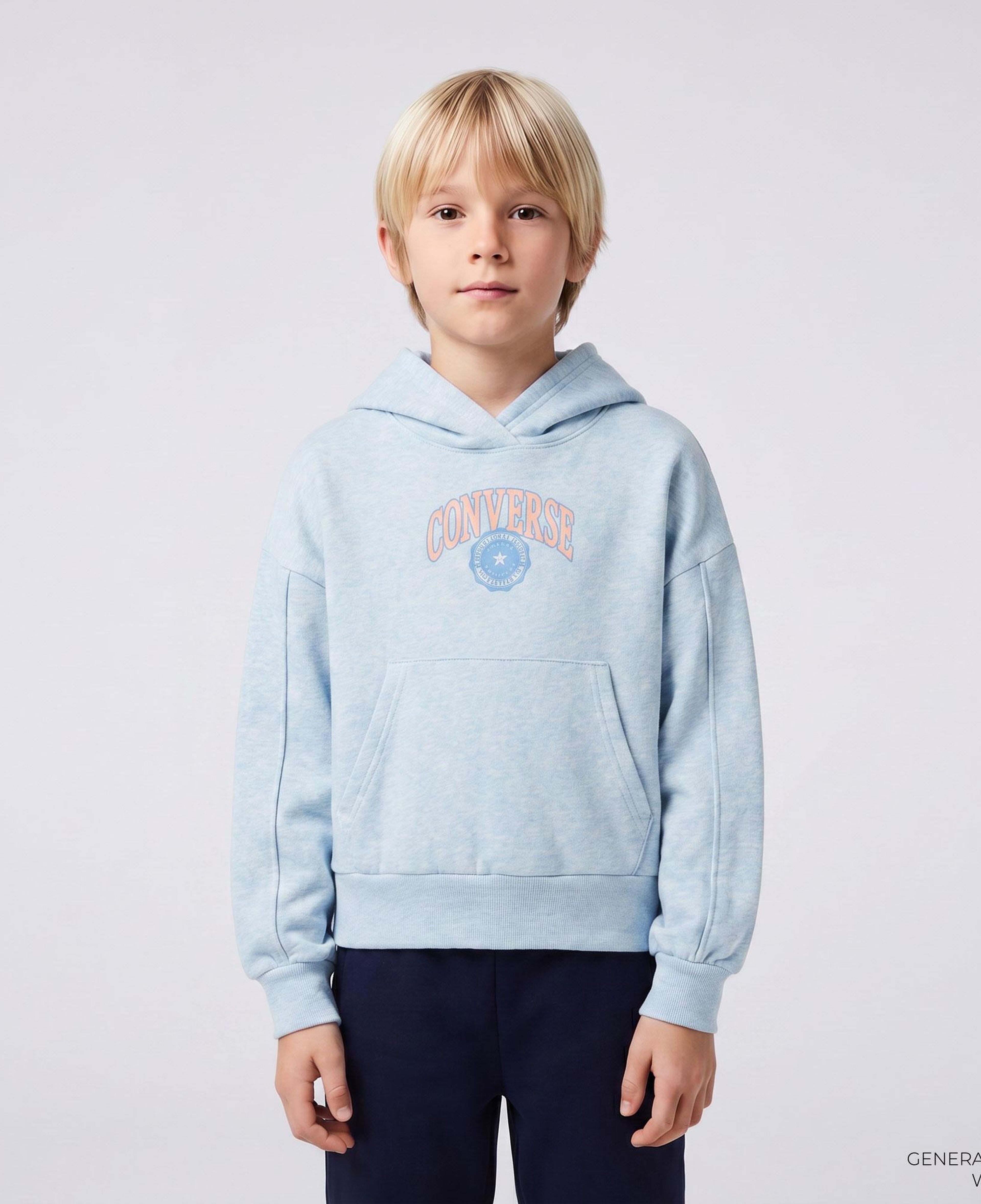 Converse Oversized Chuck Patch Çocuk Mavi Hoodie