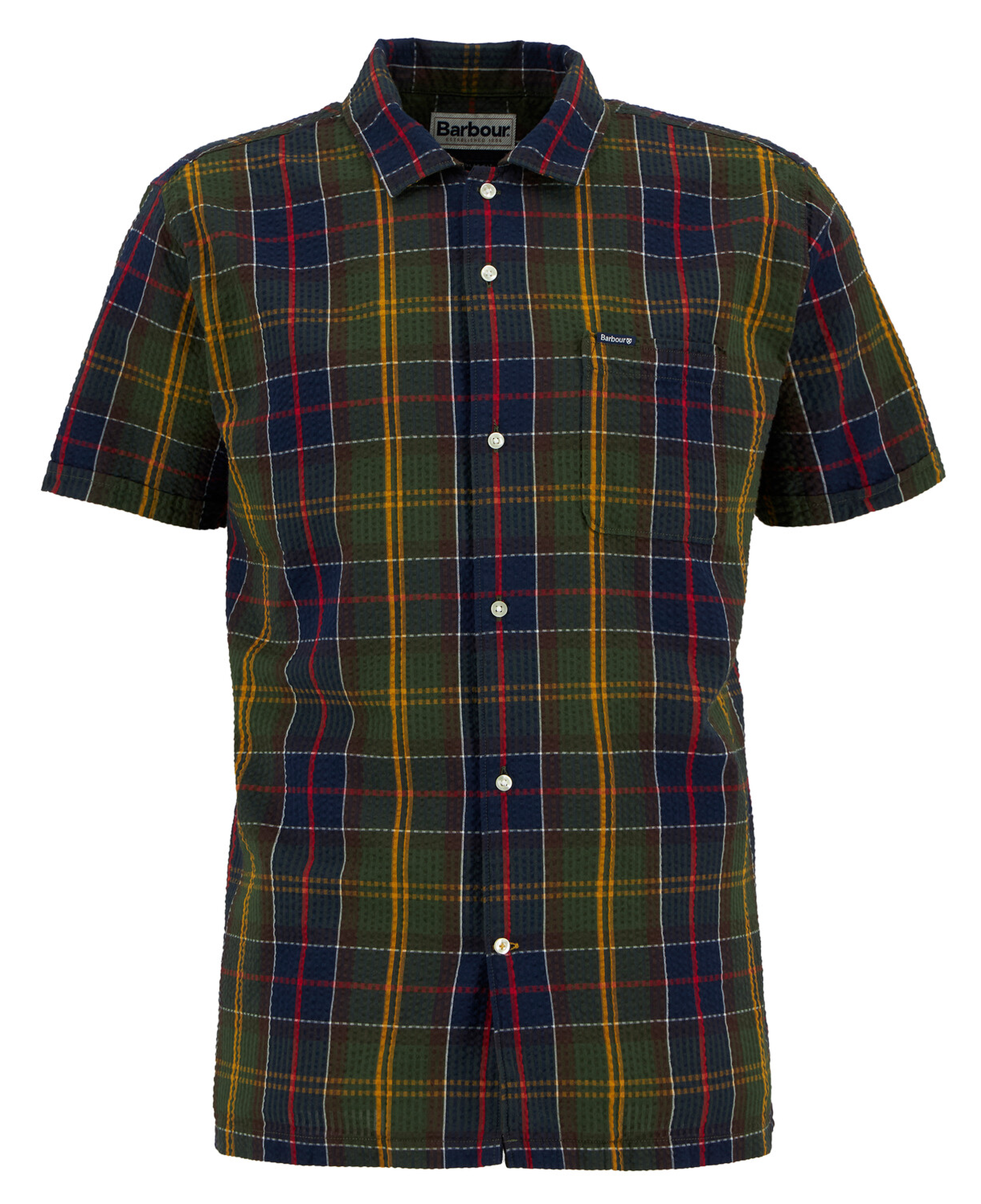 Barbour Clyde Seersucker Tartan Summer Fit Gömlek