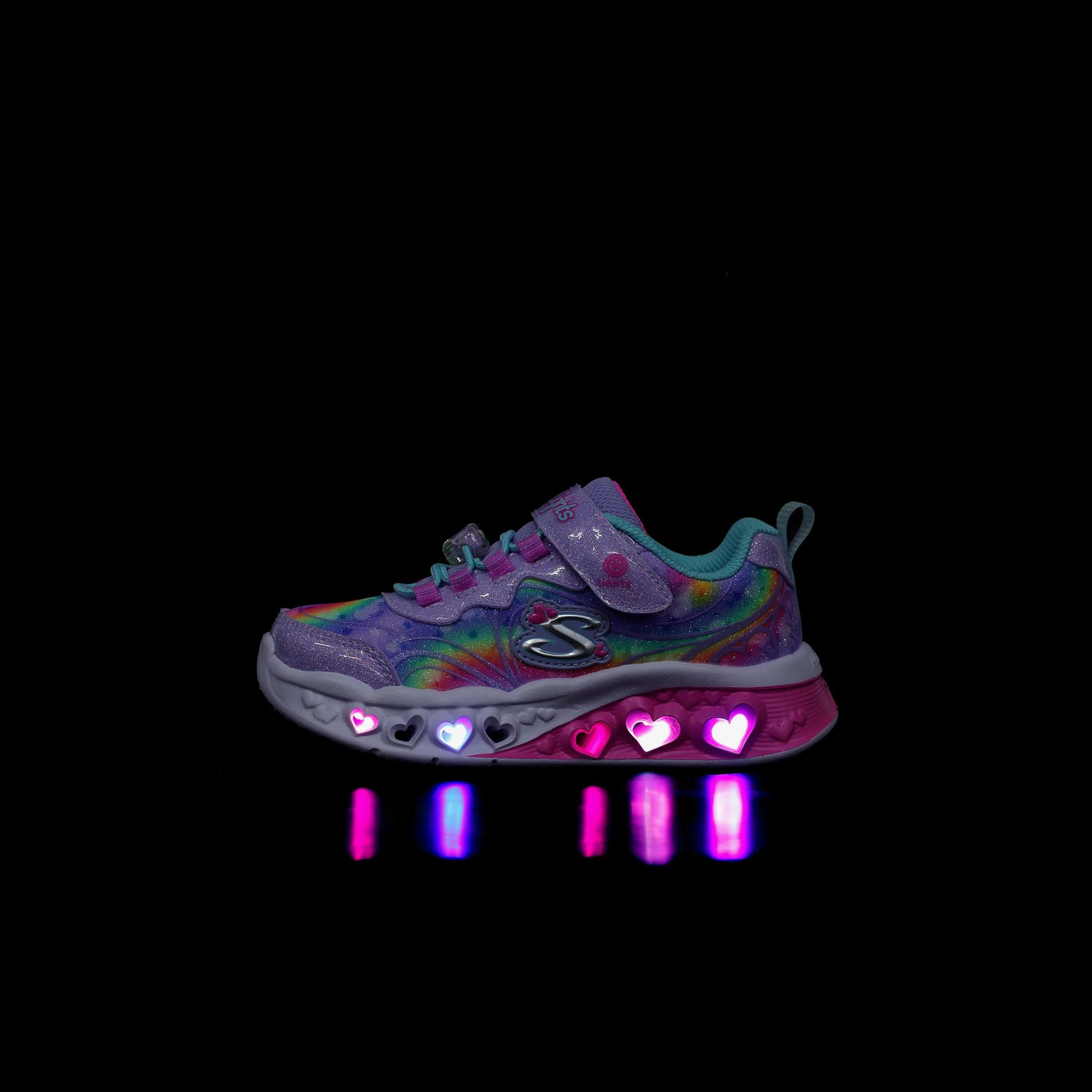 Skechers Flutter Heart Lights Çocuk LAVANTA/AÇIK MAVİ Spor Ayakkabı