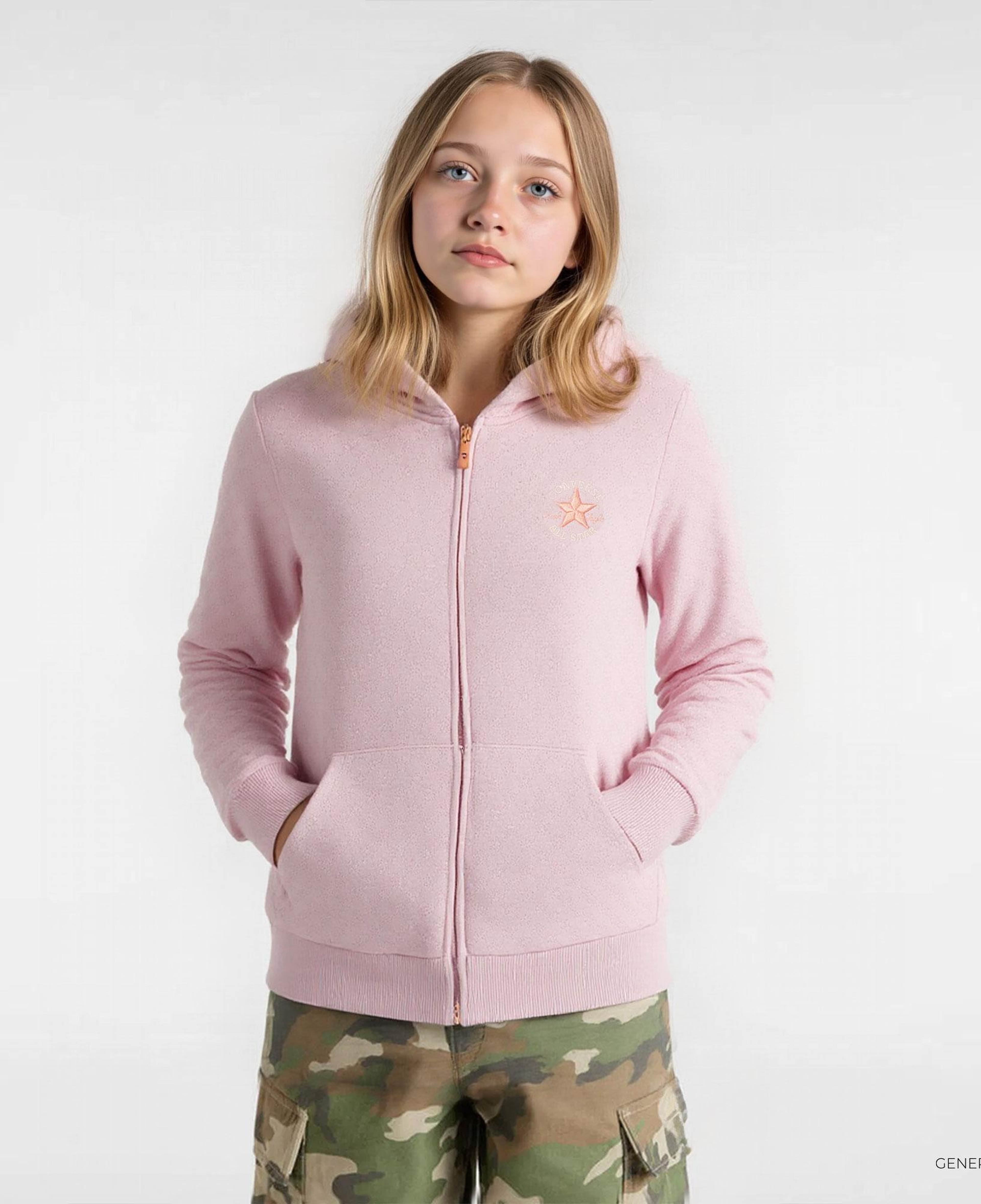 Converse Star Pointelle Çocuk Pembe Sweatshirt
