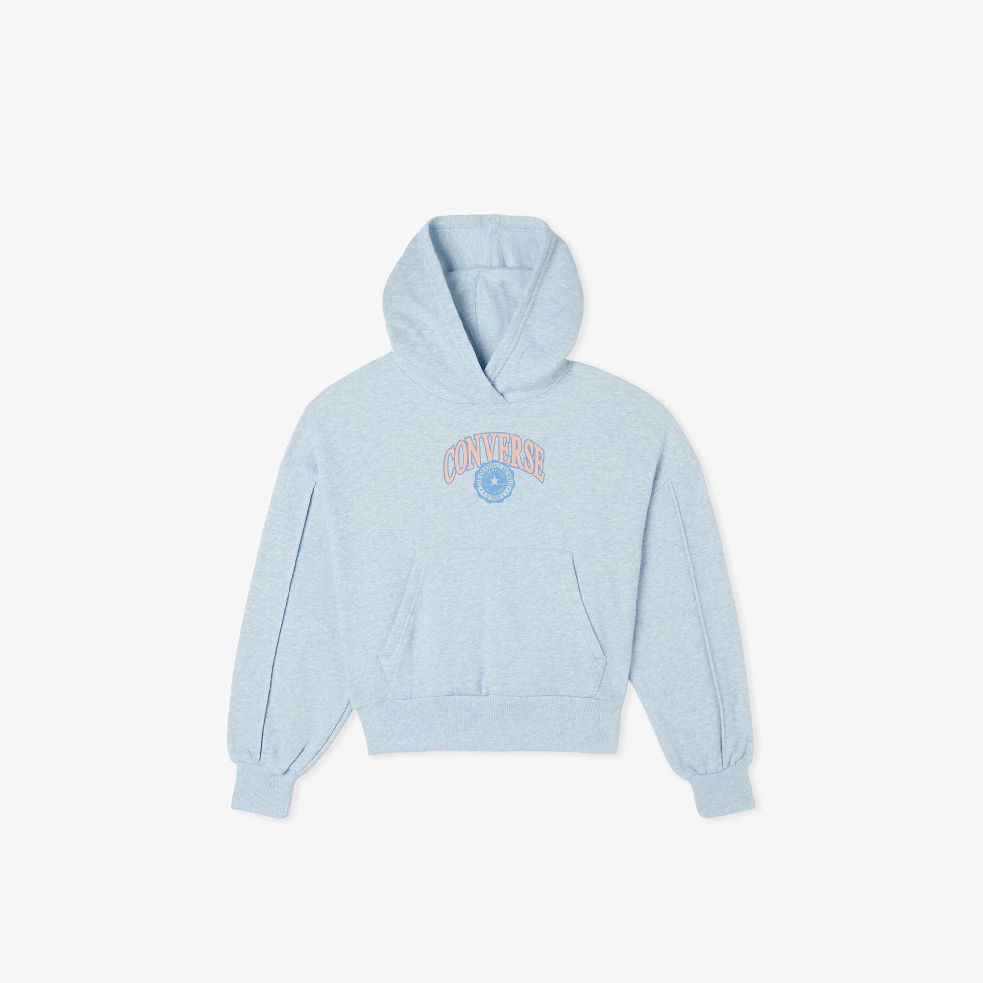 Converse Oversized Chuck Patch Çocuk Mavi Hoodie