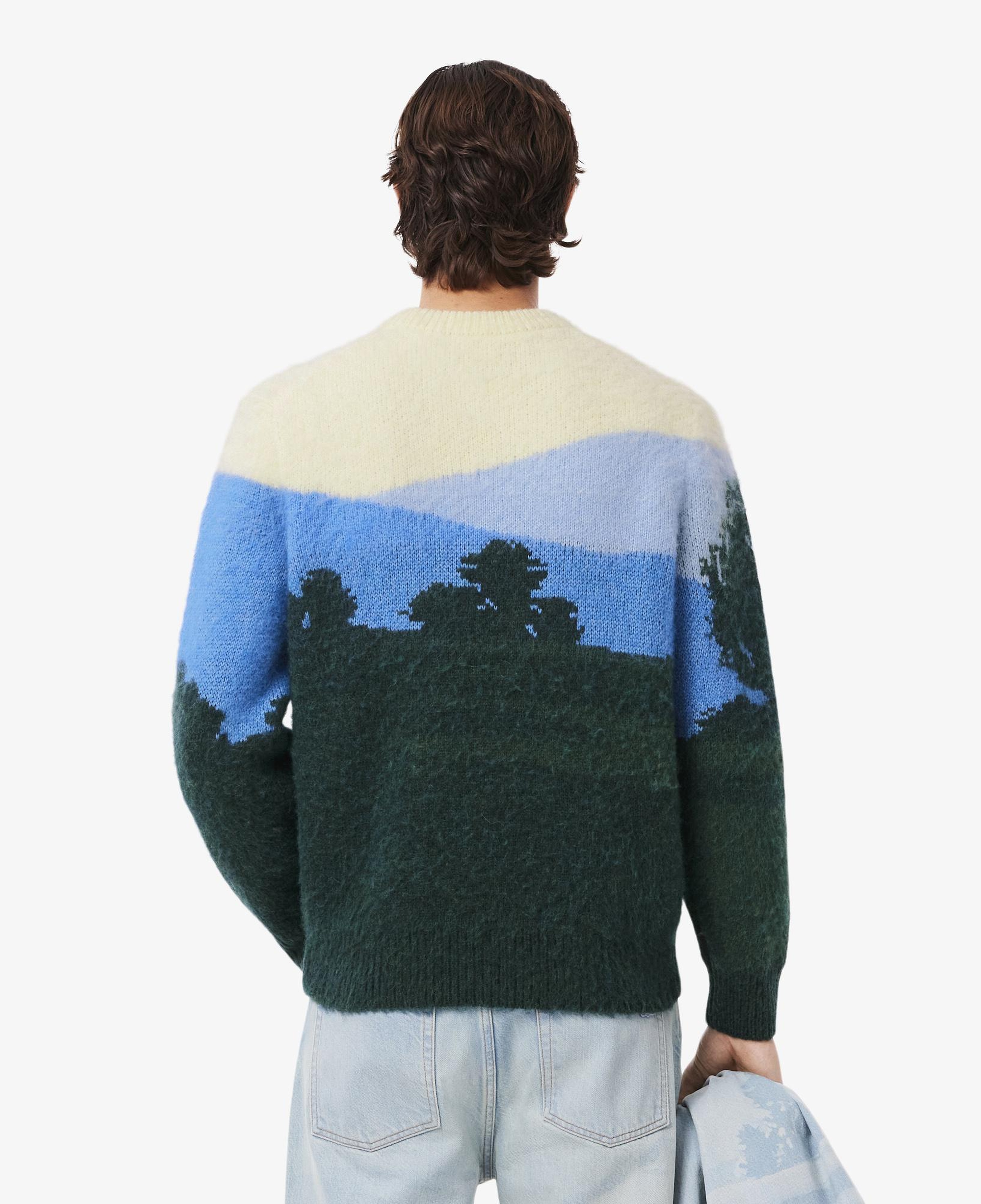 Lacoste Erkek Classic Fit Bisiklet Yaka Desenli Renkli Kazak
