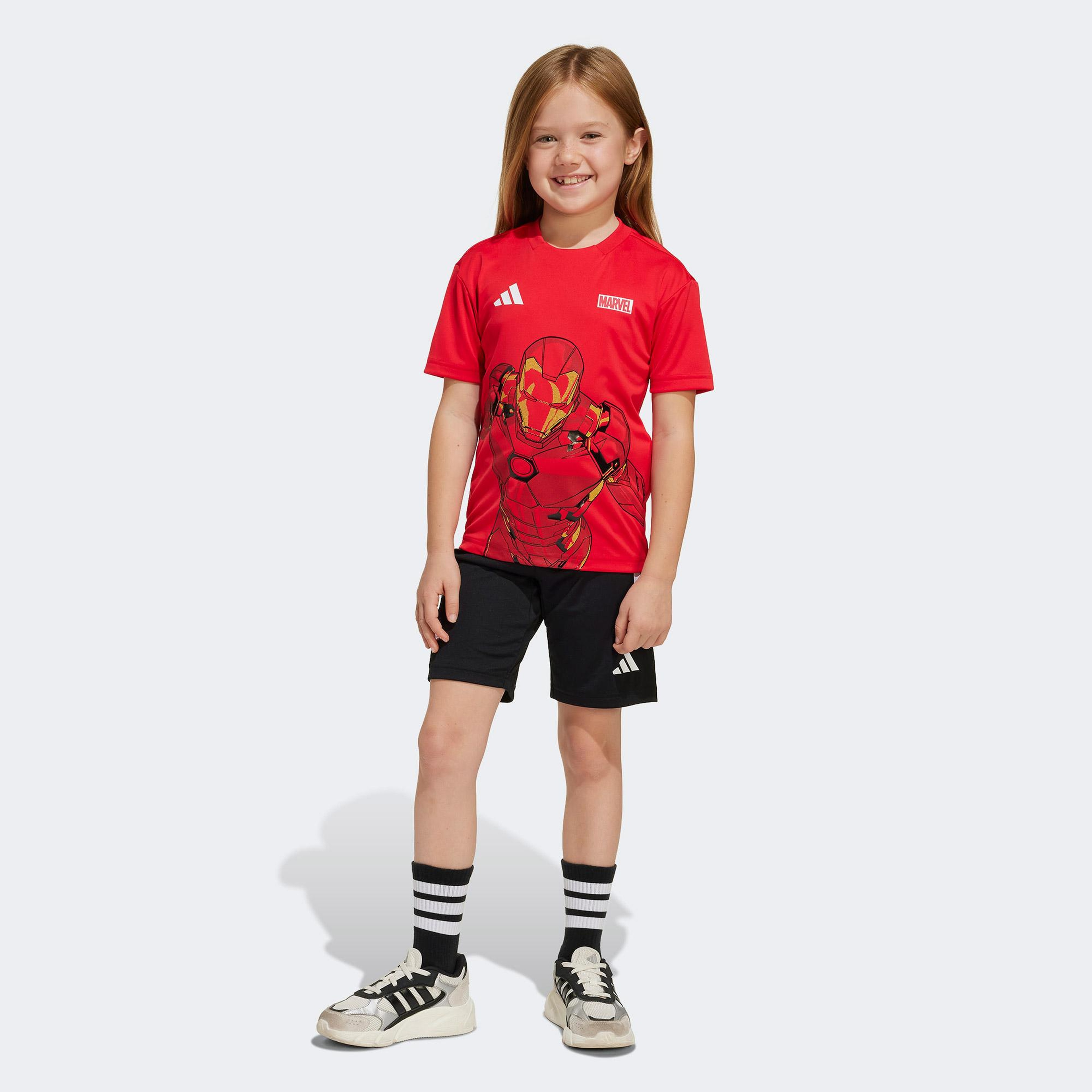 adidas X Marvel Ironman Çocuk Kırmızı/Siyah Şort Takımı