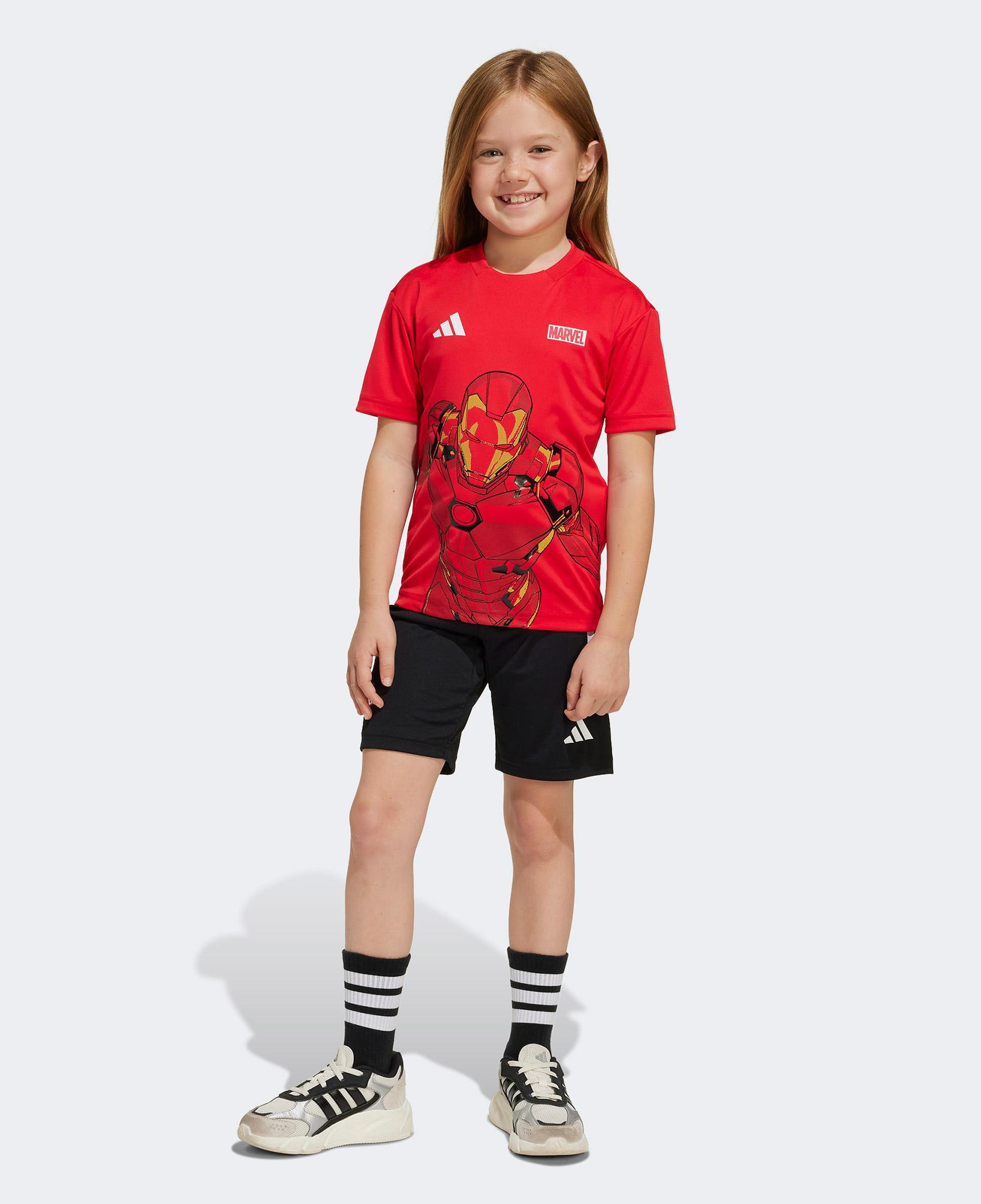 adidas X Marvel Ironman Çocuk Kırmızı/Siyah Şort Takımı