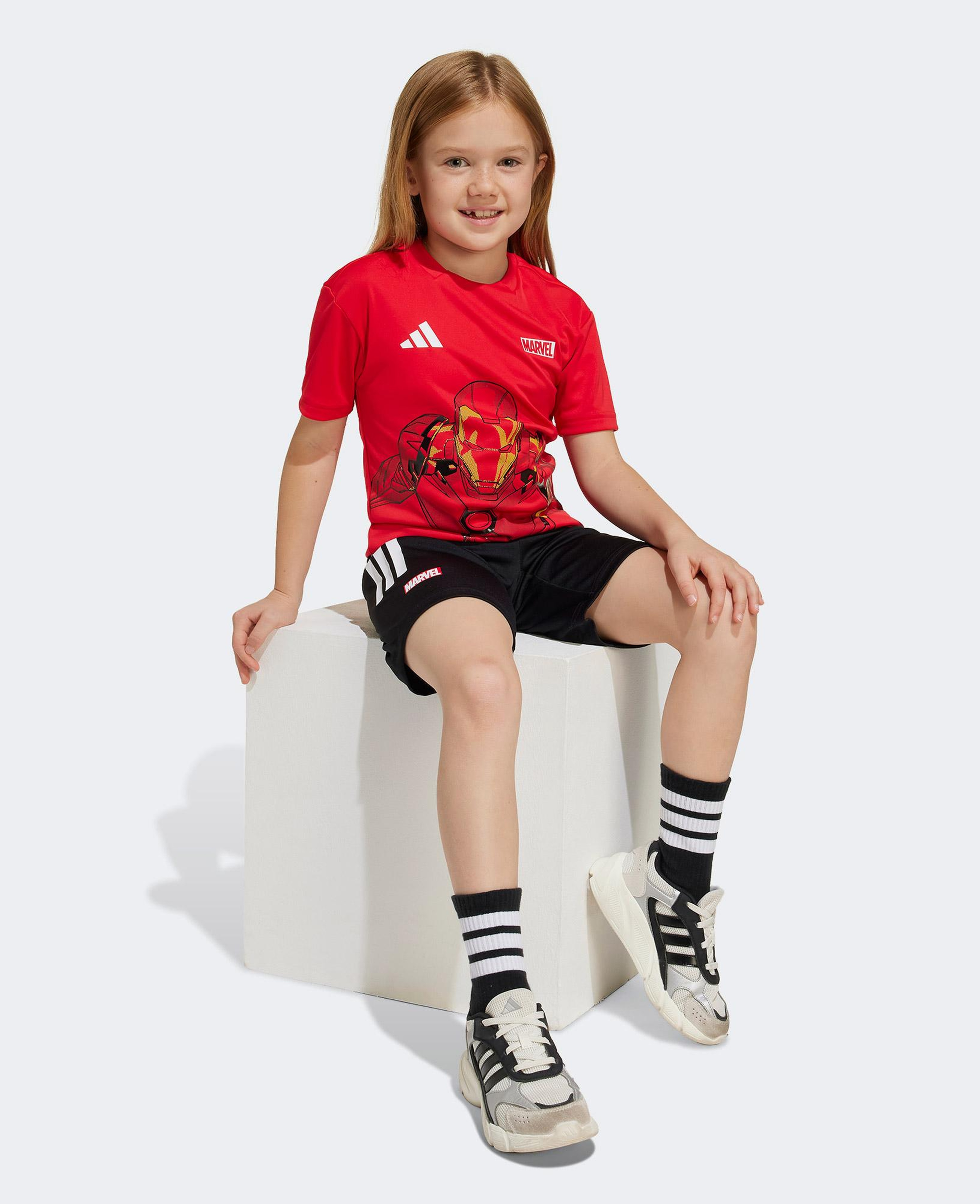 adidas X Marvel Ironman Çocuk Kırmızı/Siyah Şort Takımı