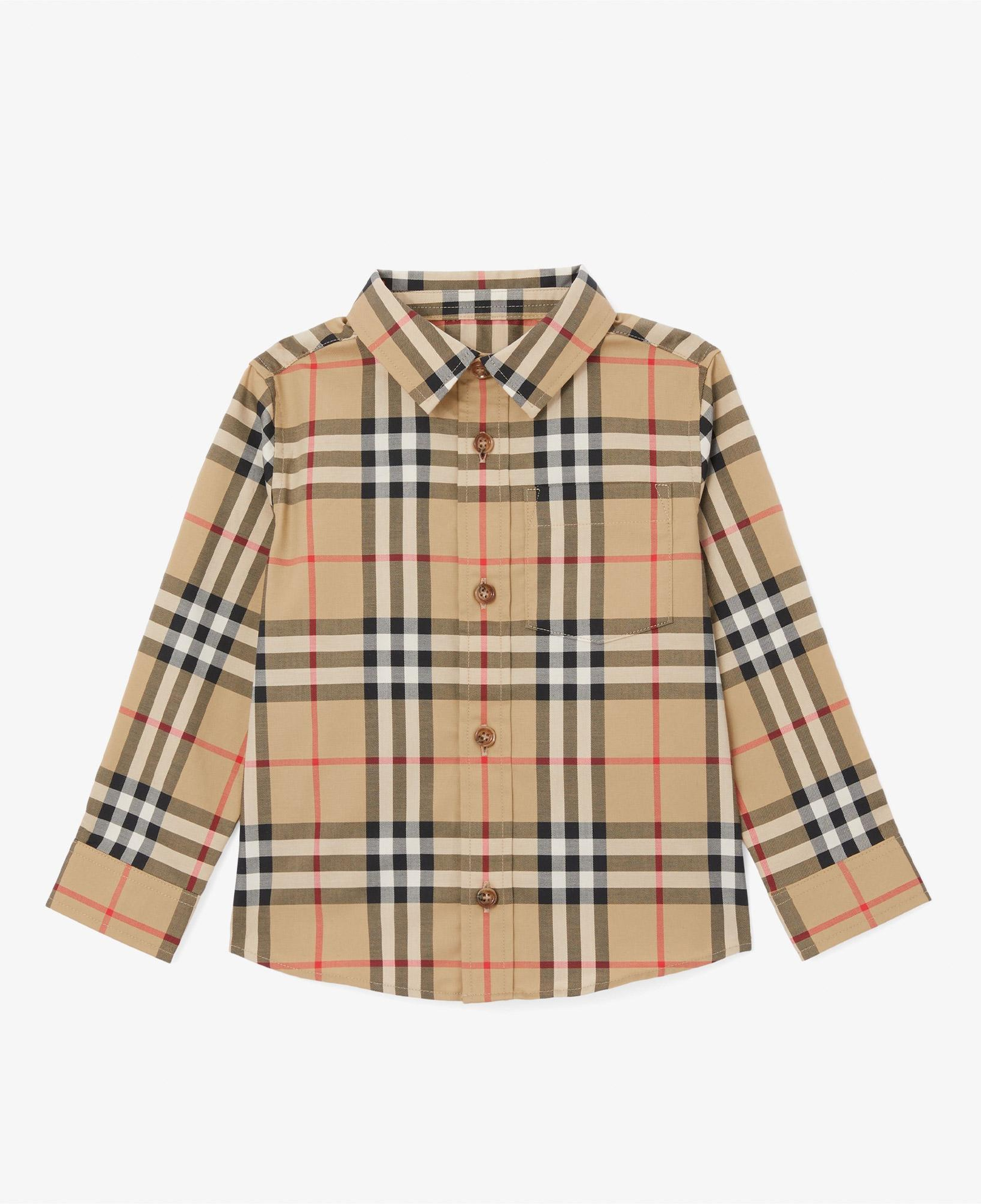 Burberry Owen Vintage Stretch Cotton Çocuk Bej Gömlek