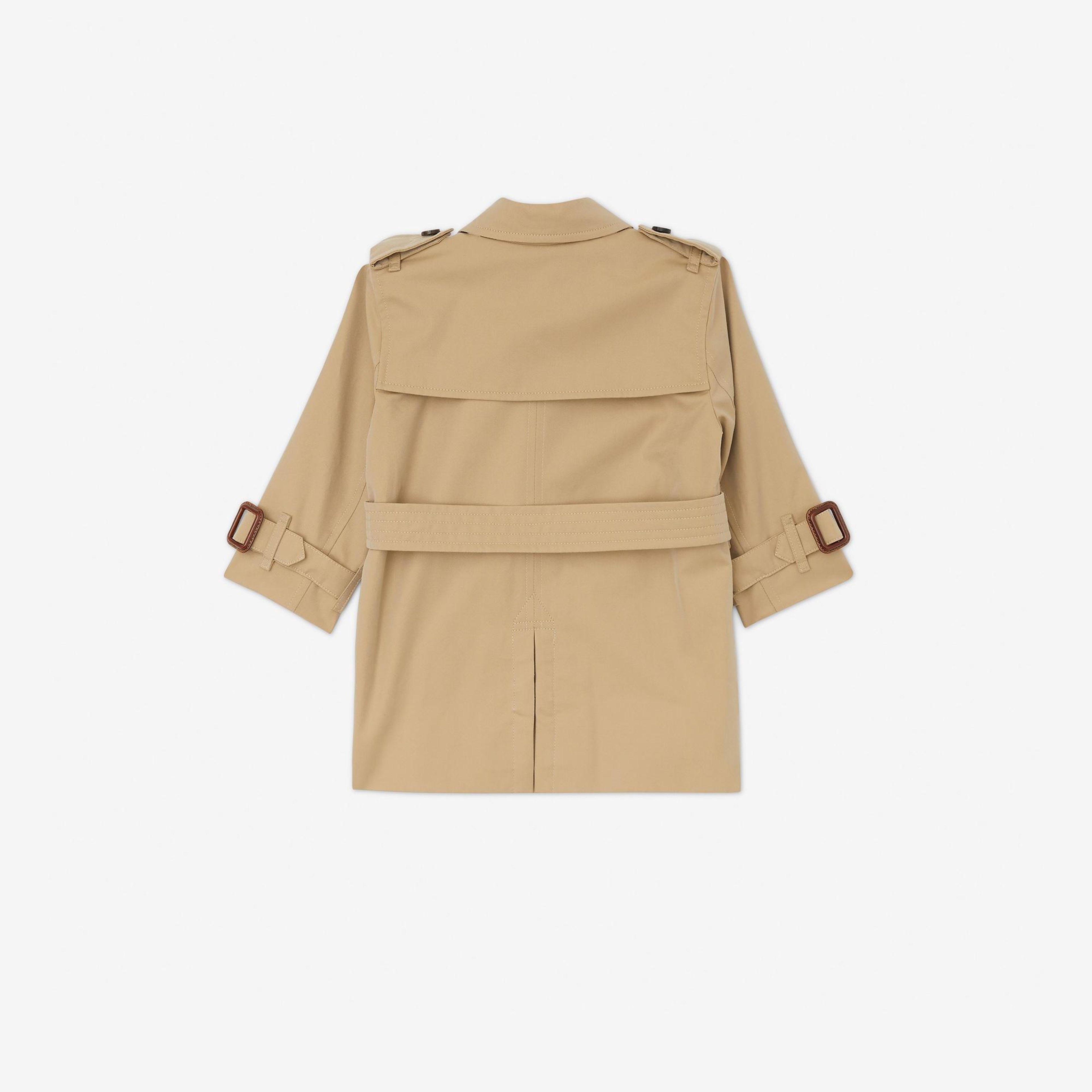 Burberry Mayfair Gabardine Çocuk Bej Trençkot