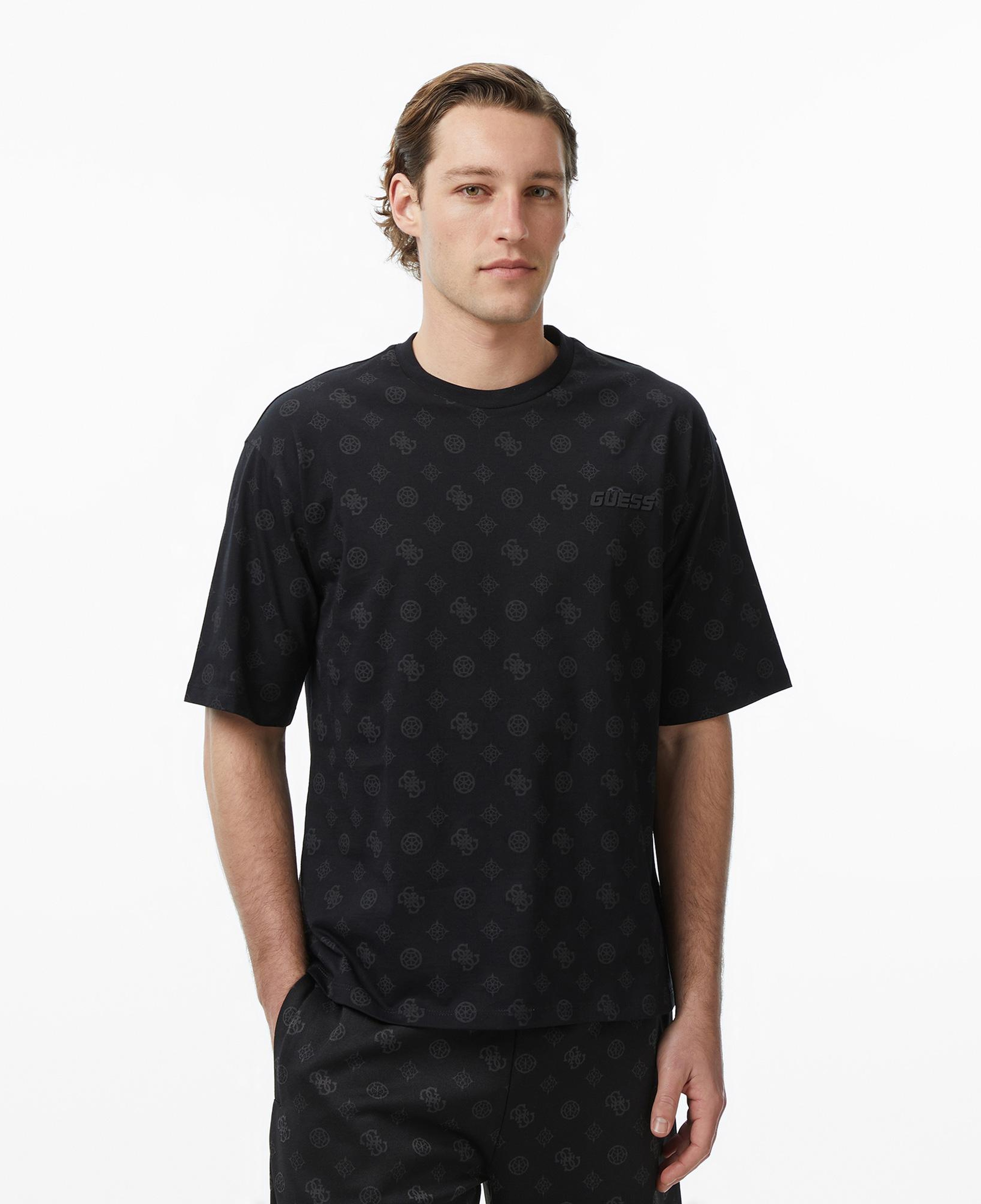 Guess Ovidio Aktif Oversize Fit Erkek Siyah T-Shirt