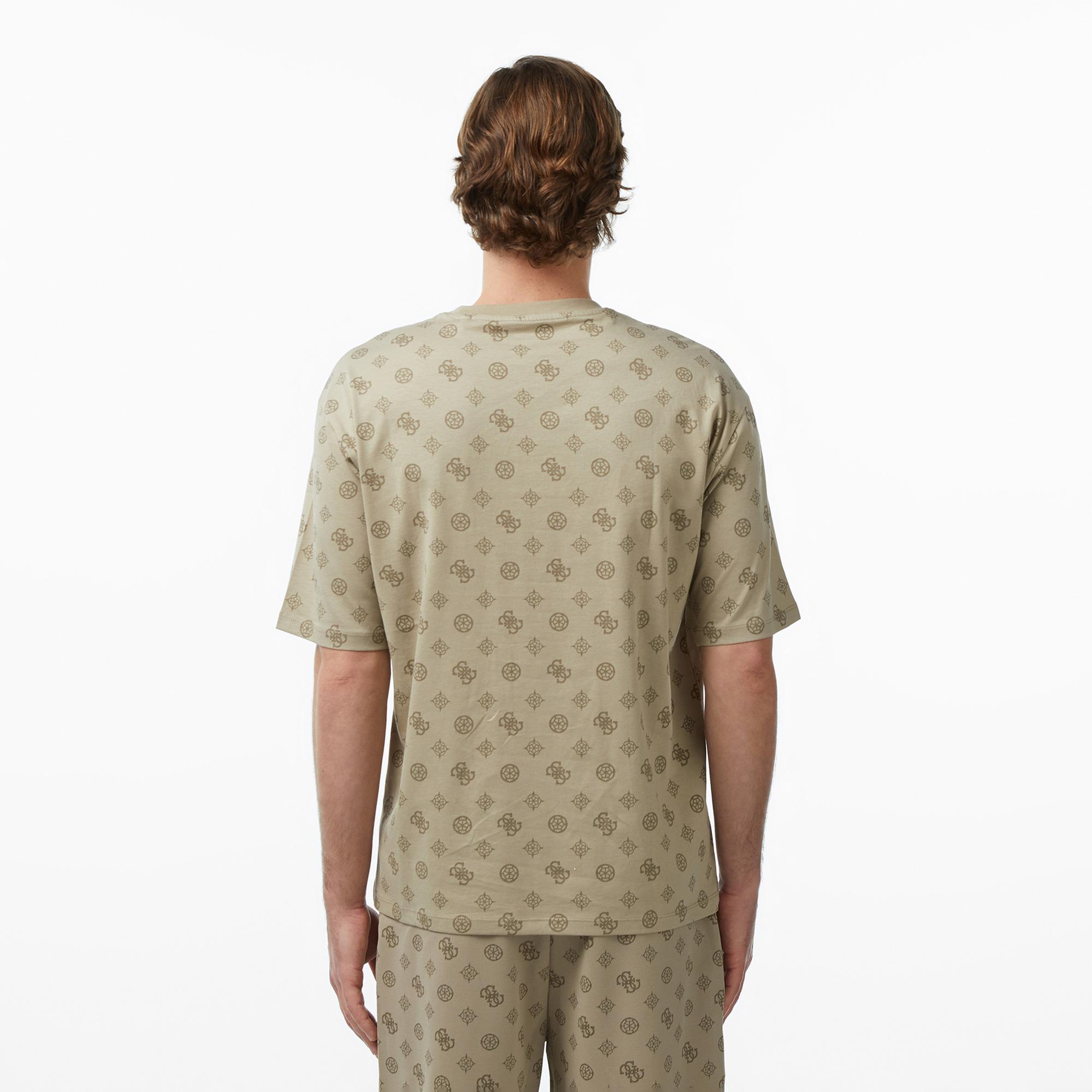 Guess Ovidio Aktif Oversize Fit Erkek Bej T-Shirt
