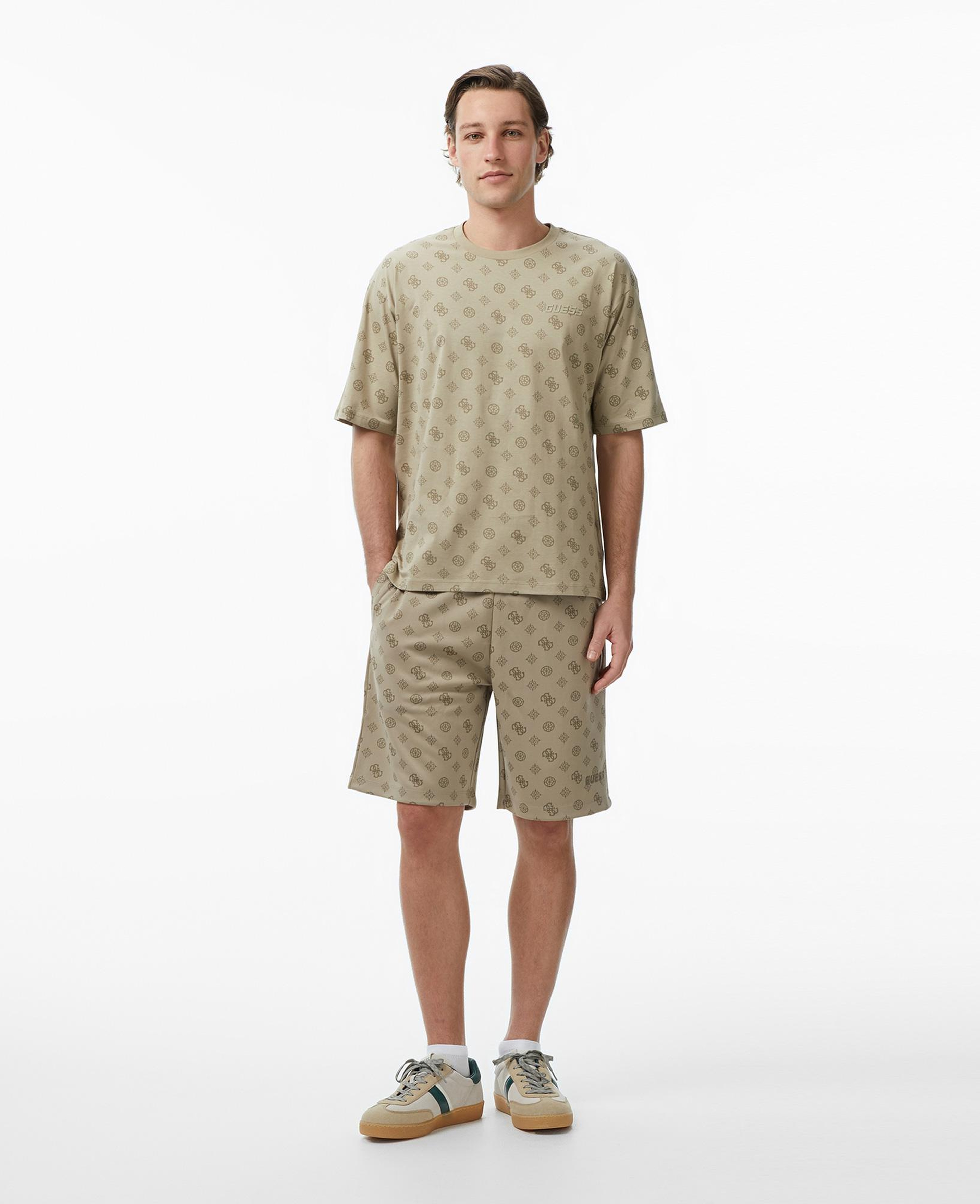 Guess Ovidio Aktif Oversize Fit Erkek Bej T-Shirt