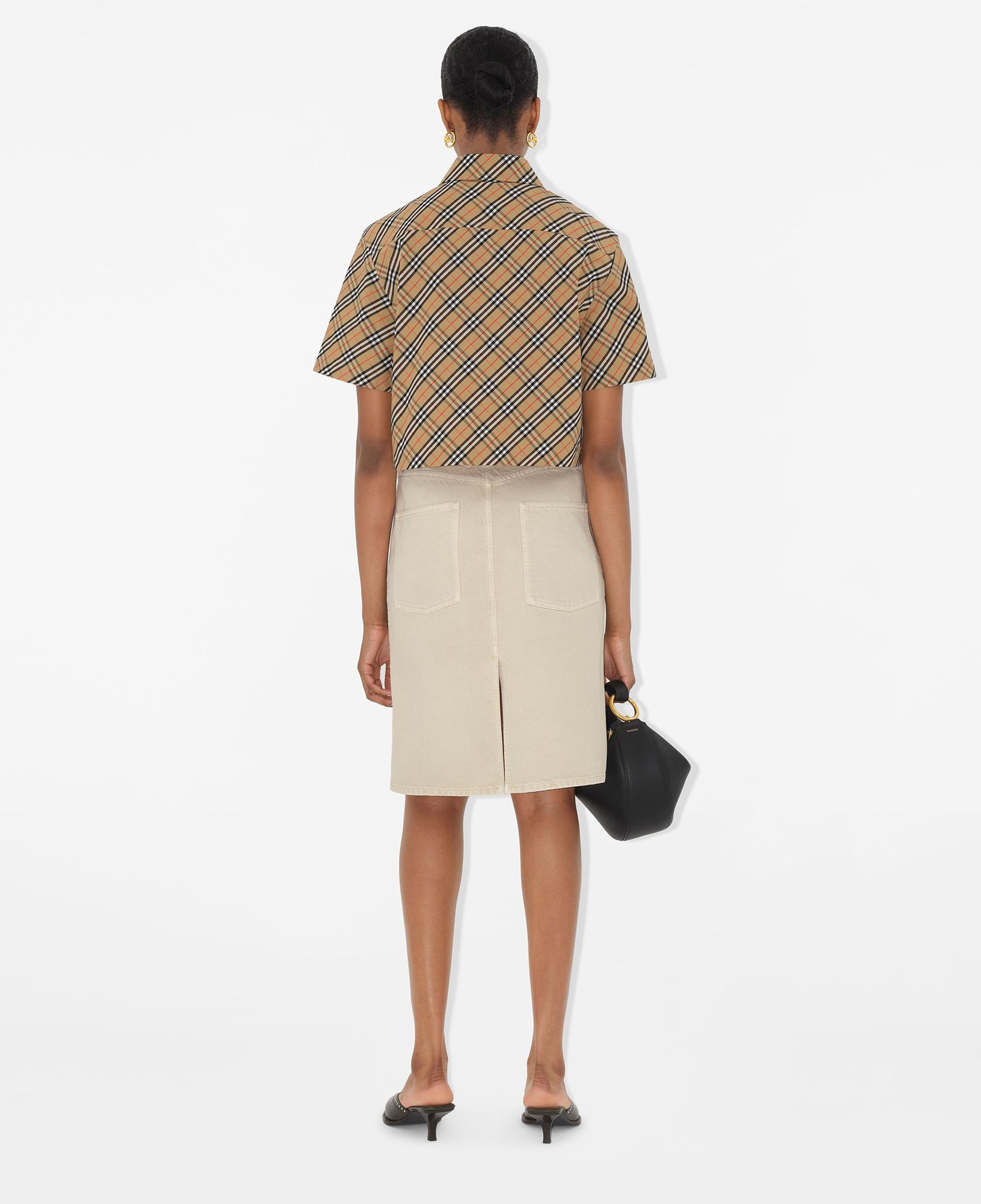 Burberry Tec Cropped Cotton Kadın Bej Gömlek