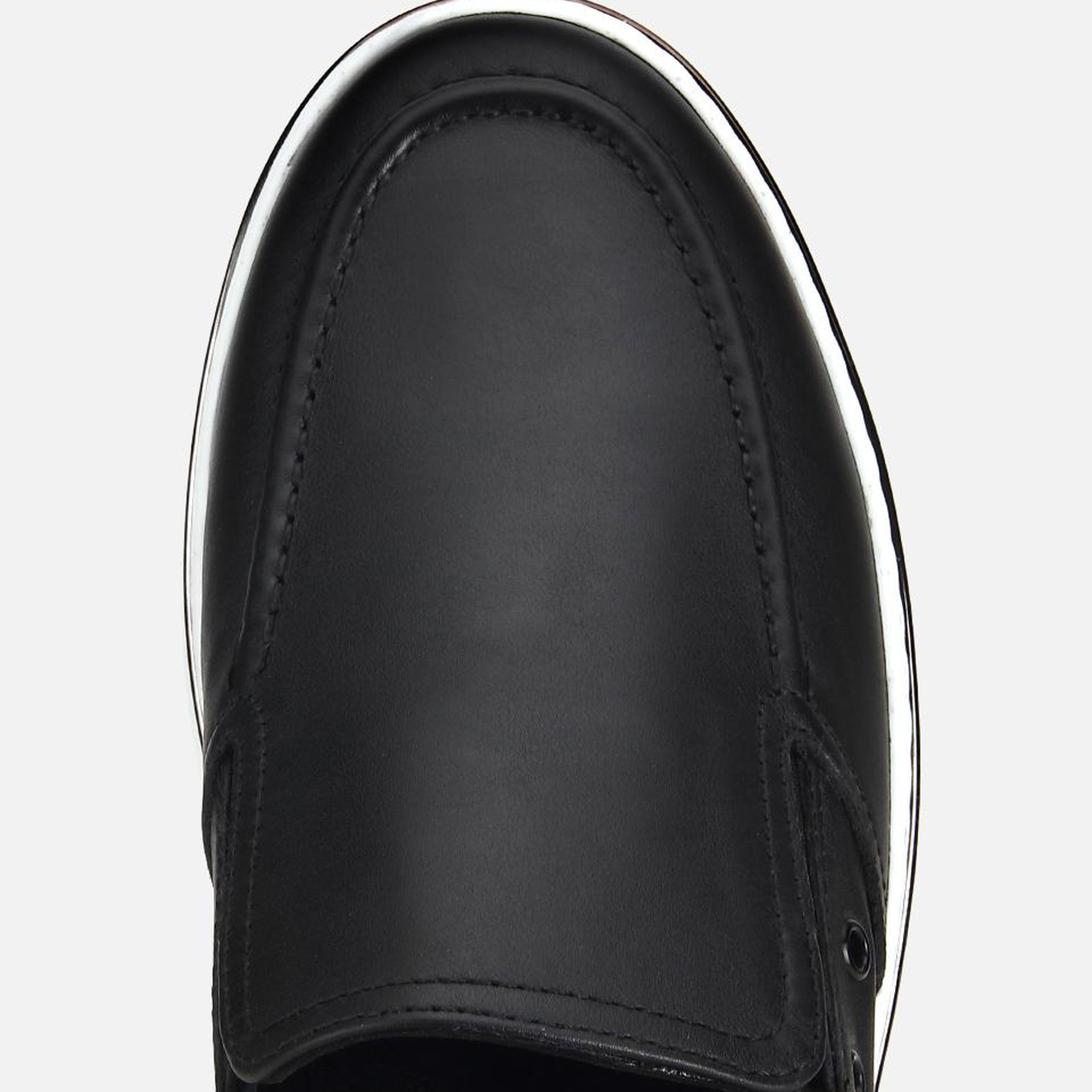 Erkek Deri Siyah Metal Detaylı Günlük Loafer