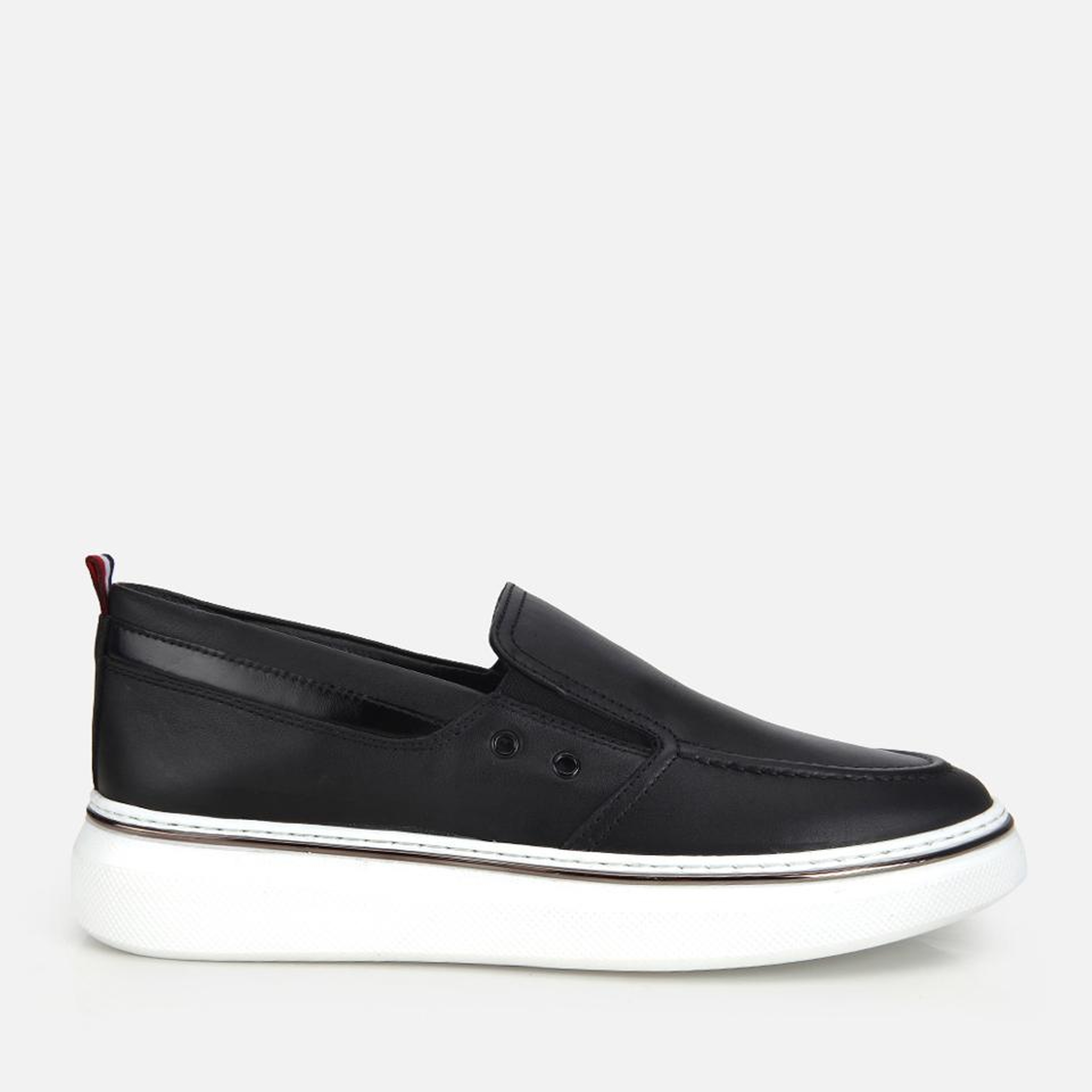 Erkek Deri Siyah Metal Detaylı Günlük Loafer