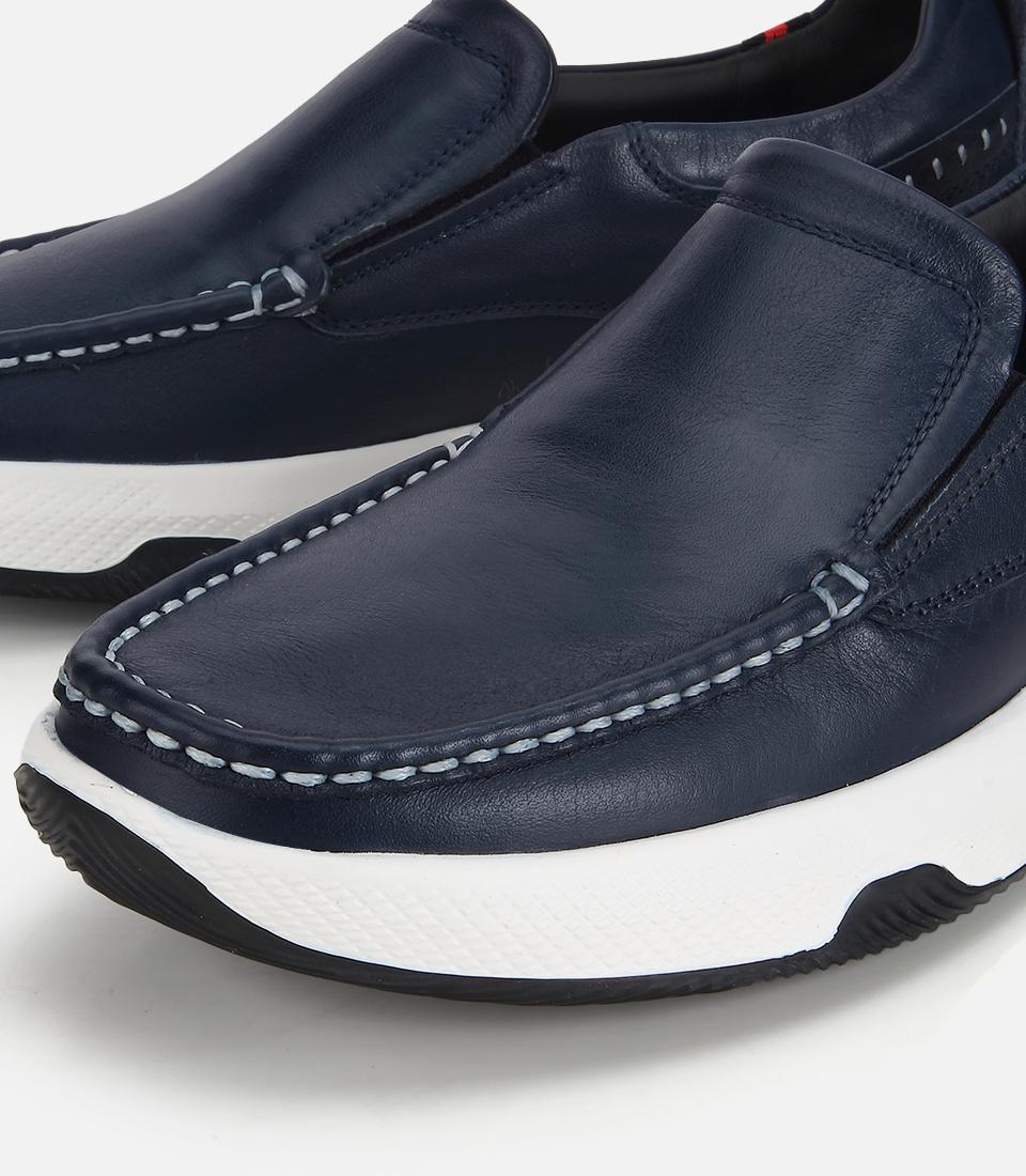 Erkek Deri Lacivert Comfort Günlük Loafer