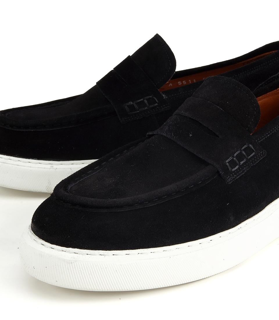 Erkek Süet Deri Siyah Kalın Tabanlı Günlük Loafer