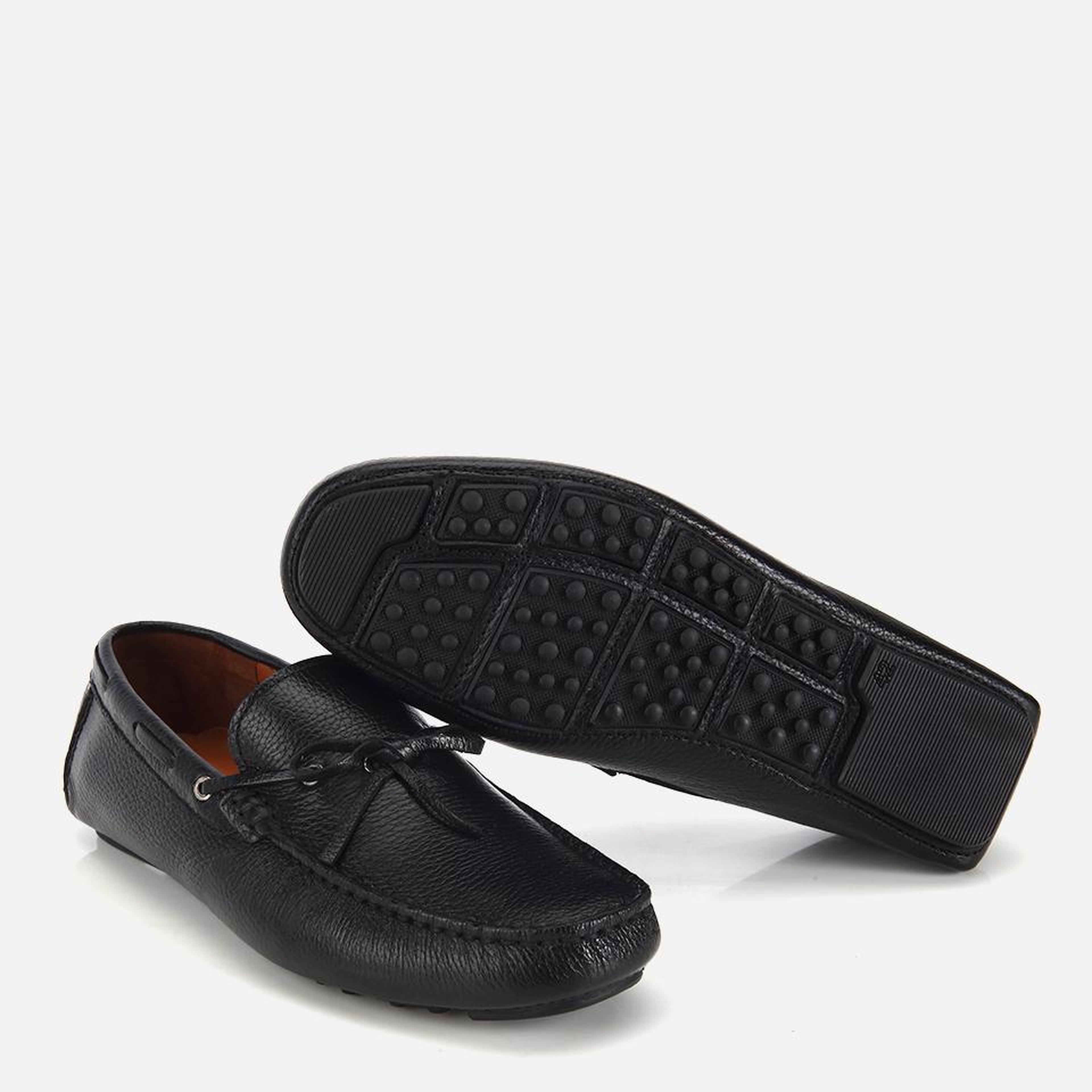 Erkek Deri Siyah Fiyonk Detaylı Günlük Loafer