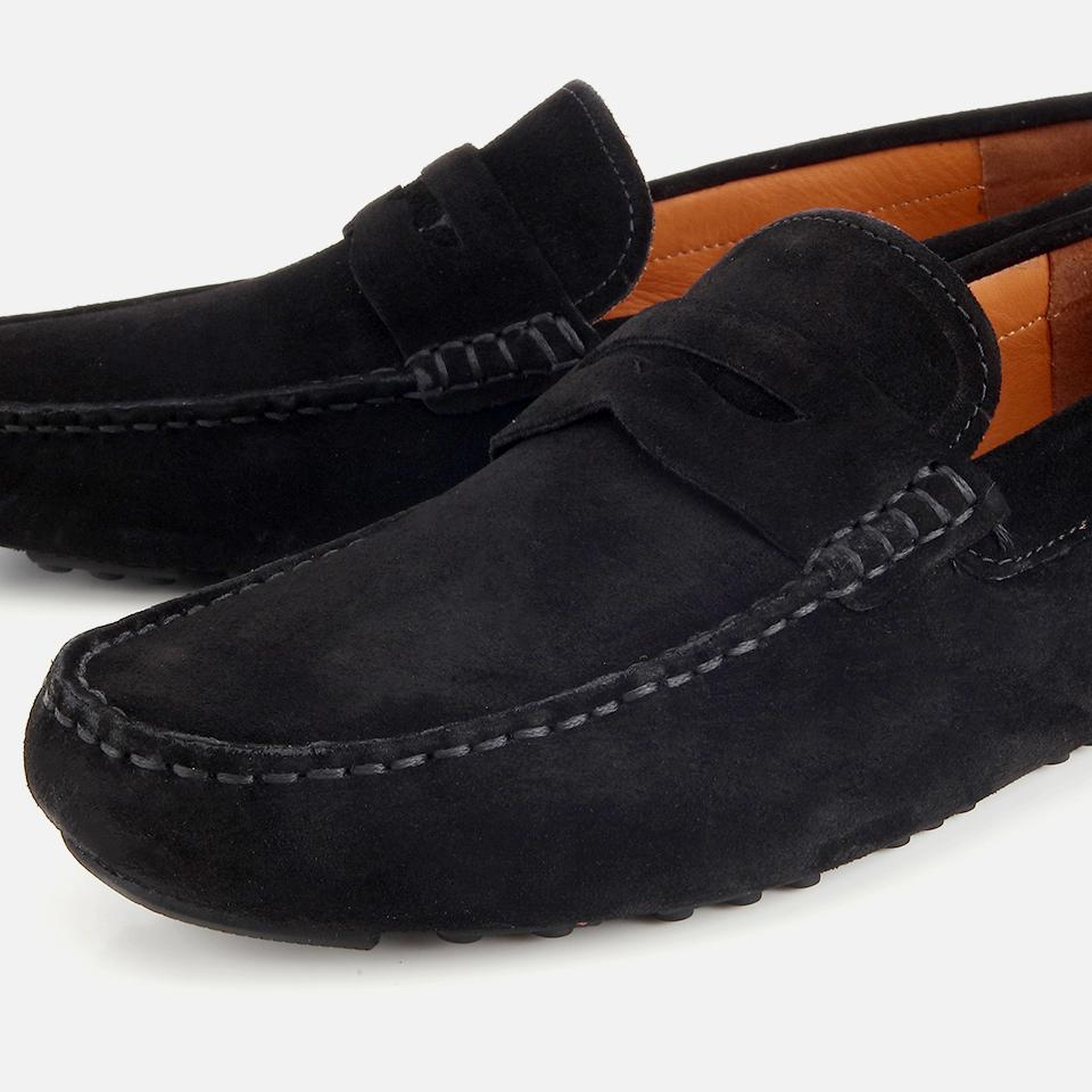 Erkek Süet Deri Siyah Rahat Günlük Loafer