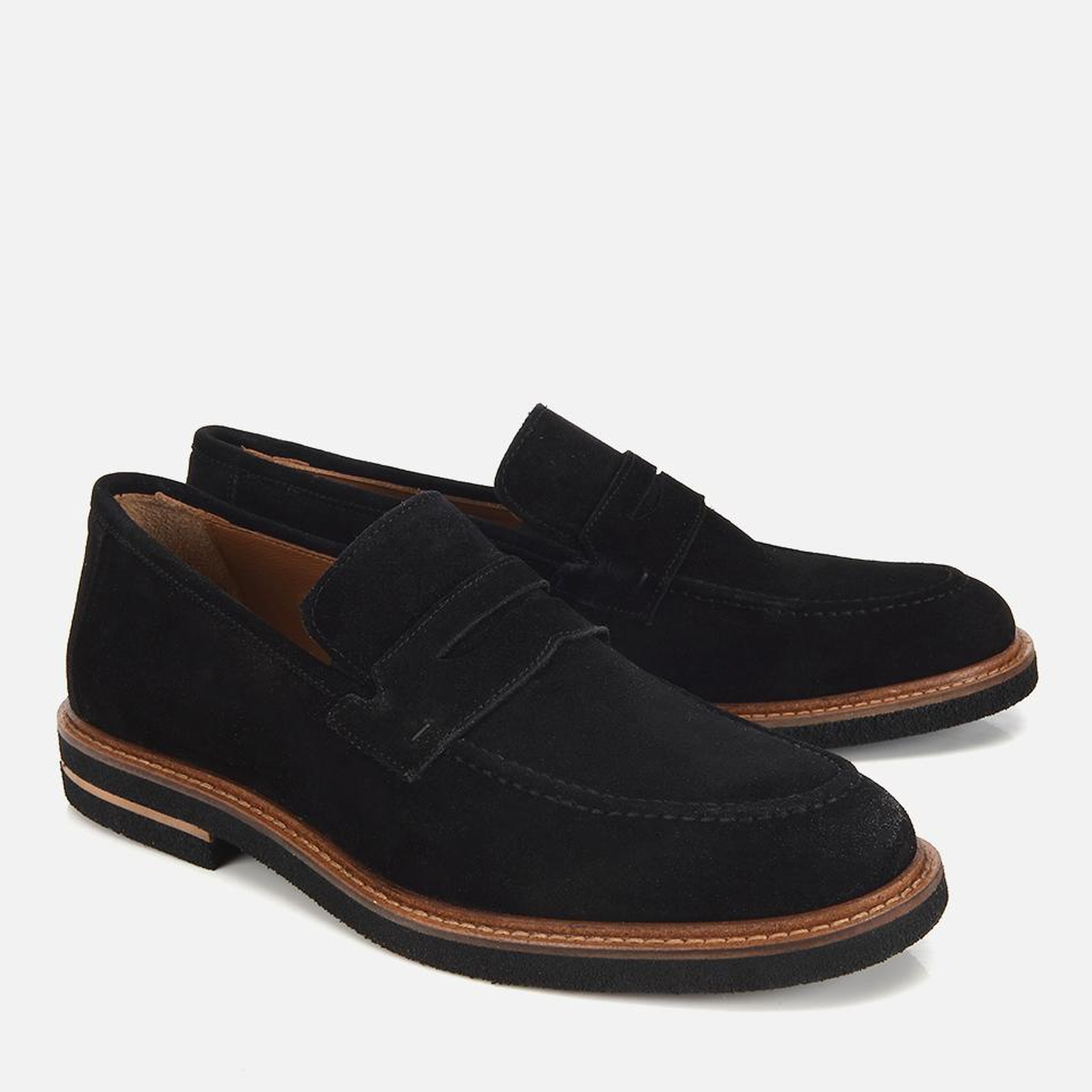 Erkek Süet Deri Siyah Klasik Loafer