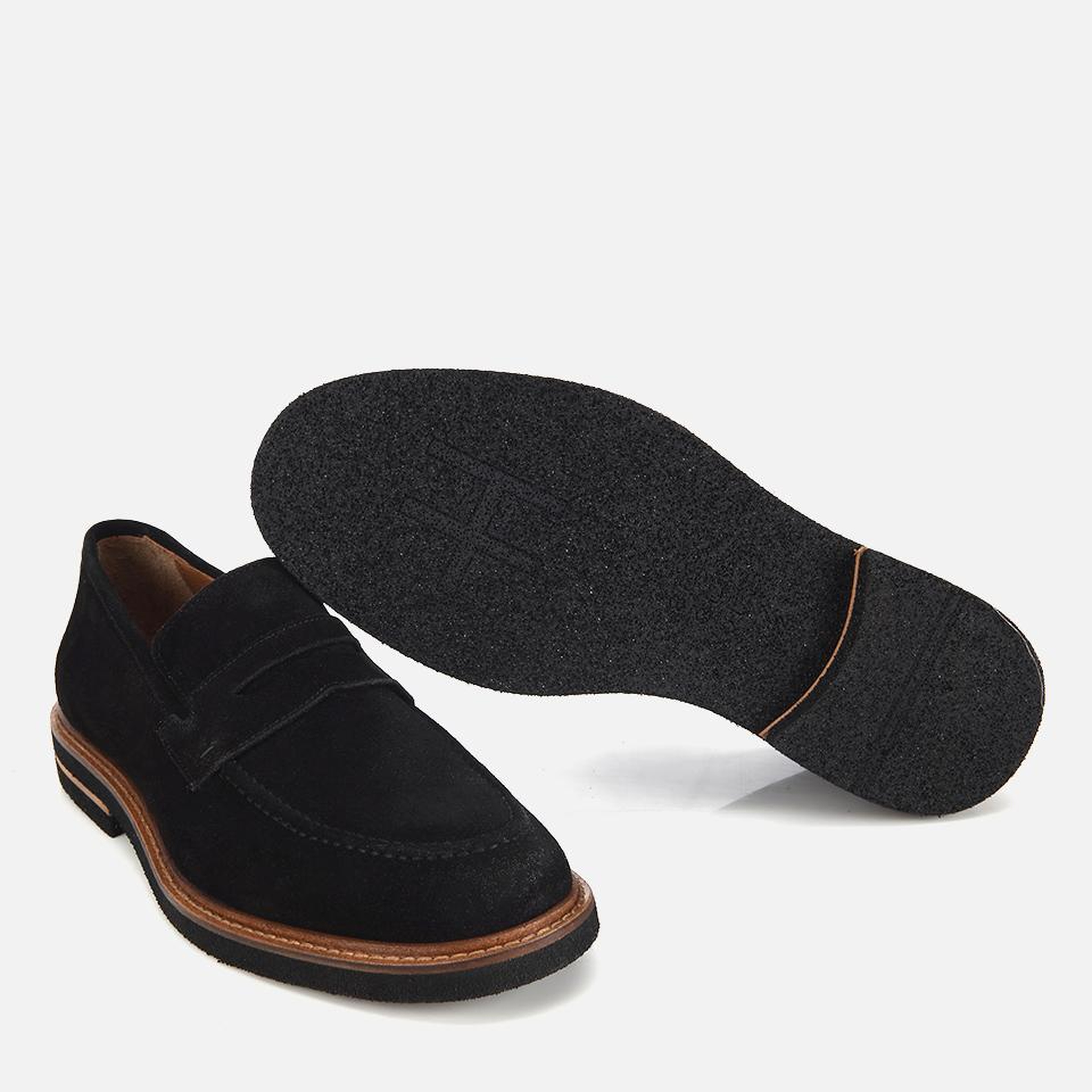 Erkek Süet Deri Siyah Klasik Loafer