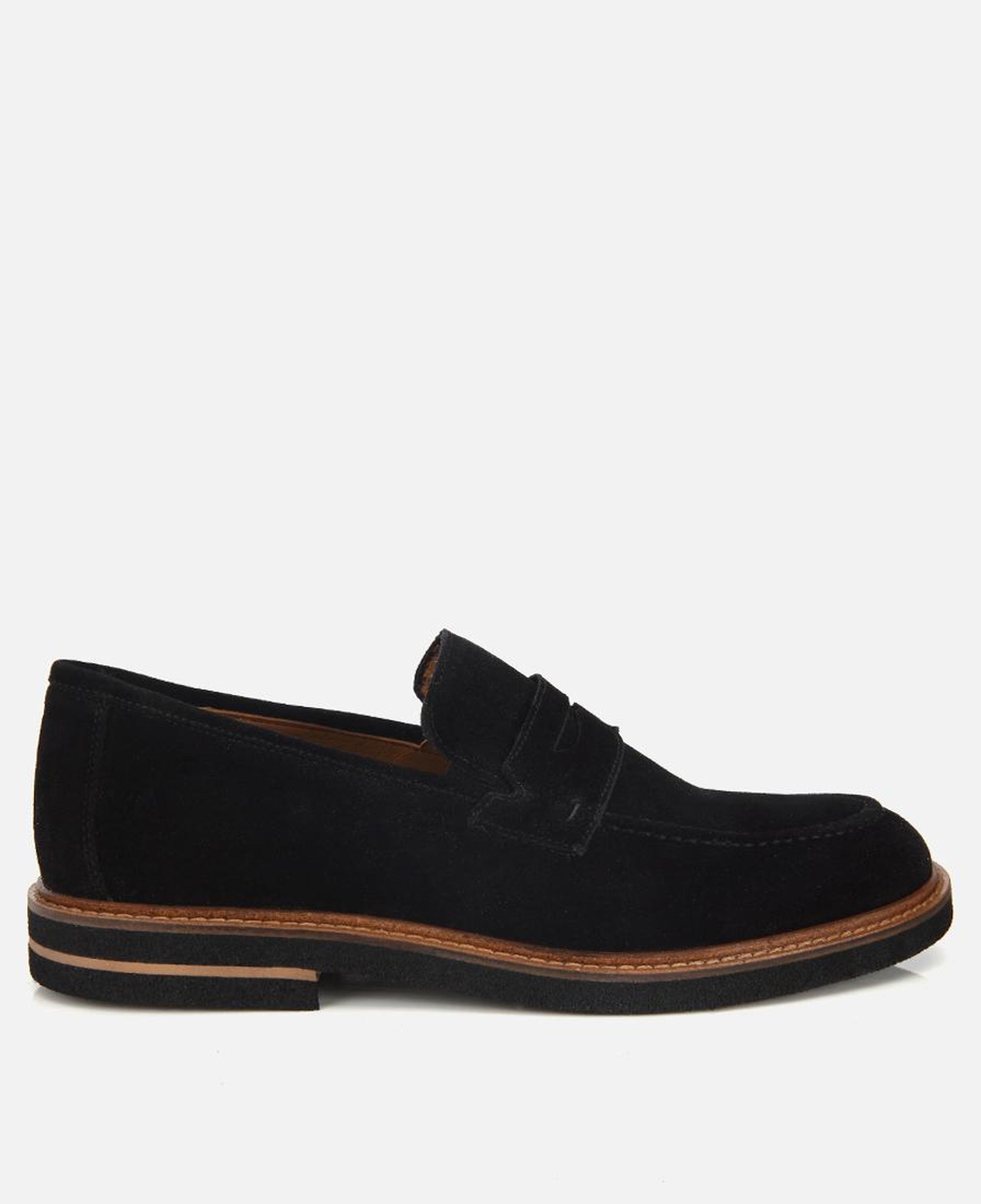 Erkek Süet Deri Siyah Klasik Loafer