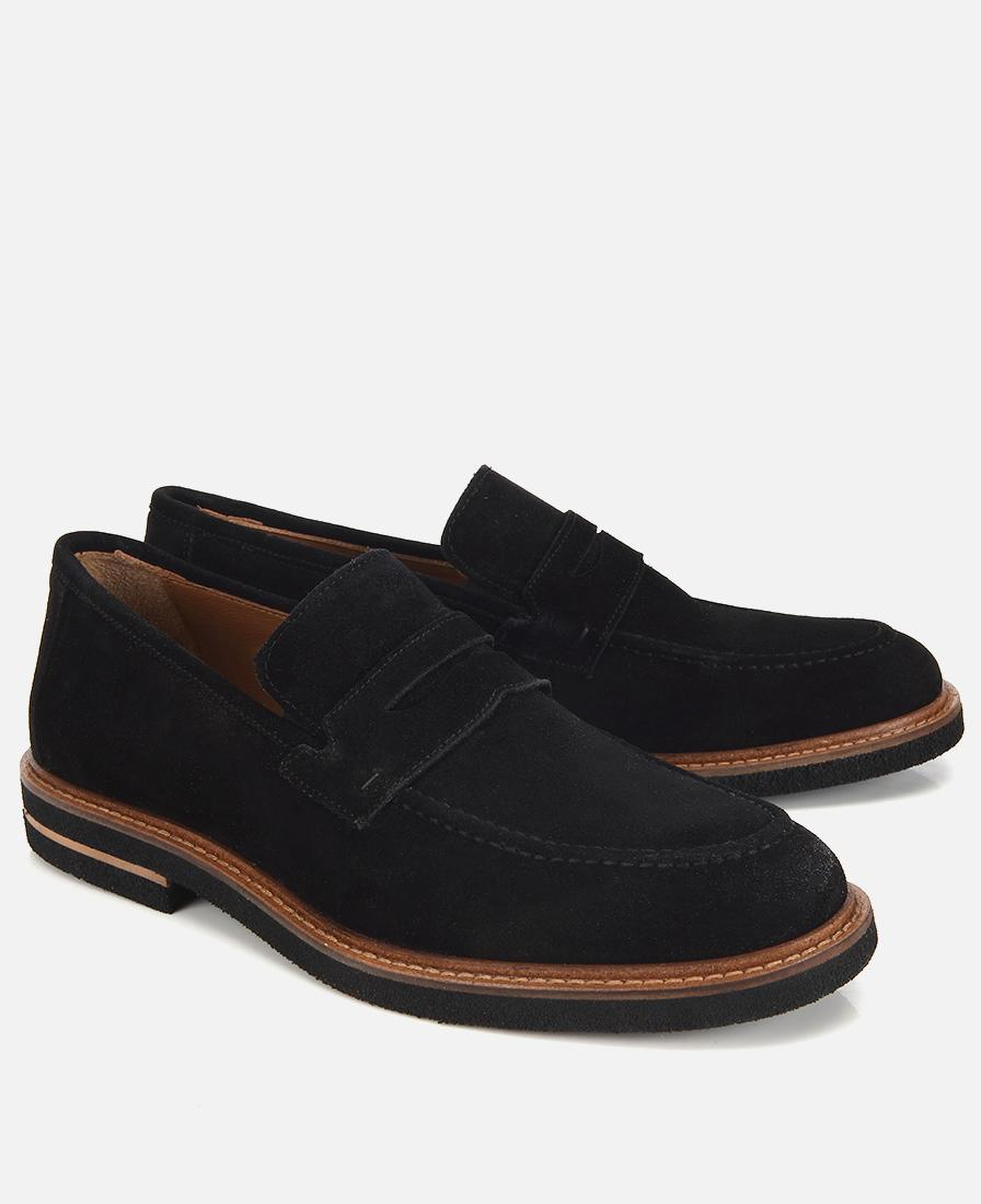 Erkek Süet Deri Siyah Klasik Loafer