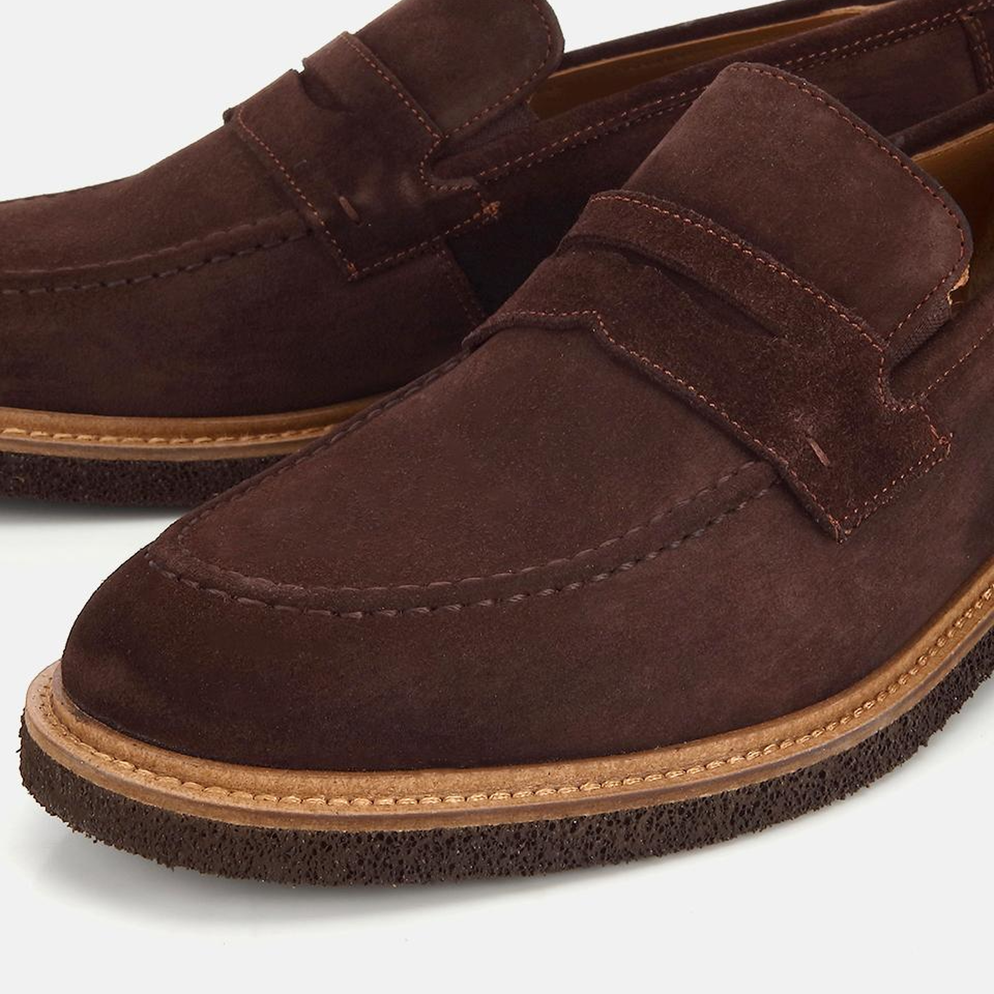 Erkek Süet Deri Kahverengi Klasik Loafer