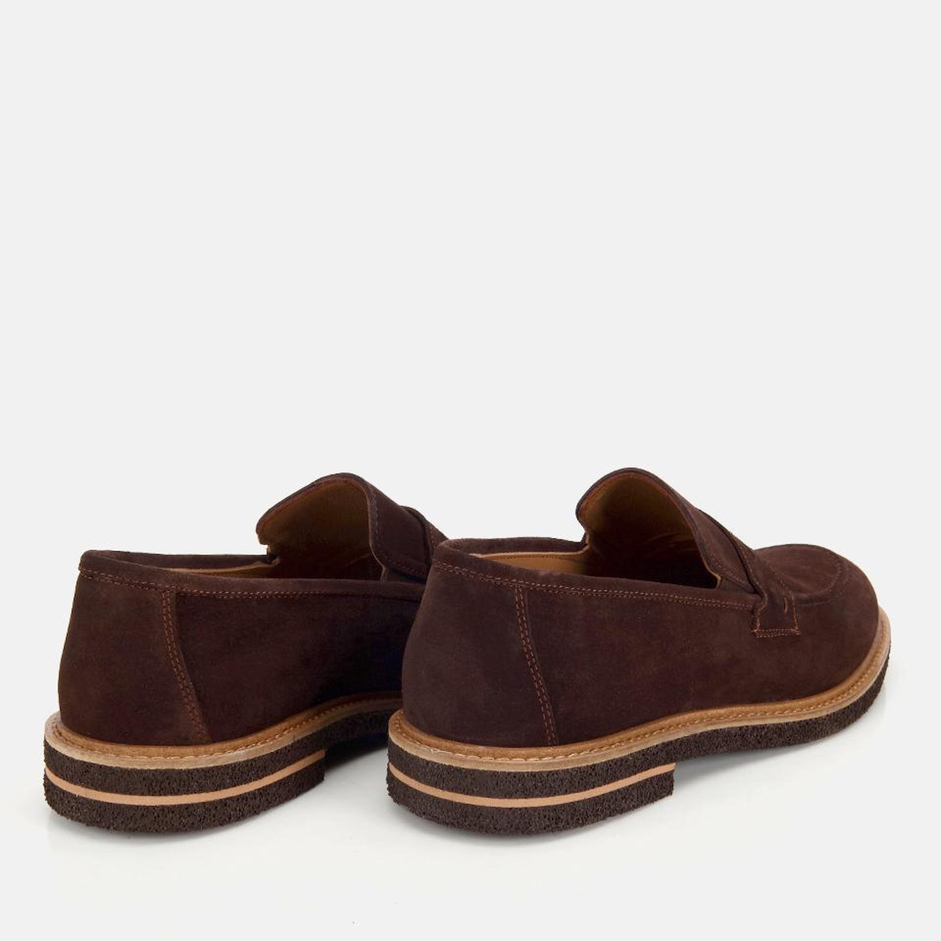 Erkek Süet Deri Kahverengi Klasik Loafer