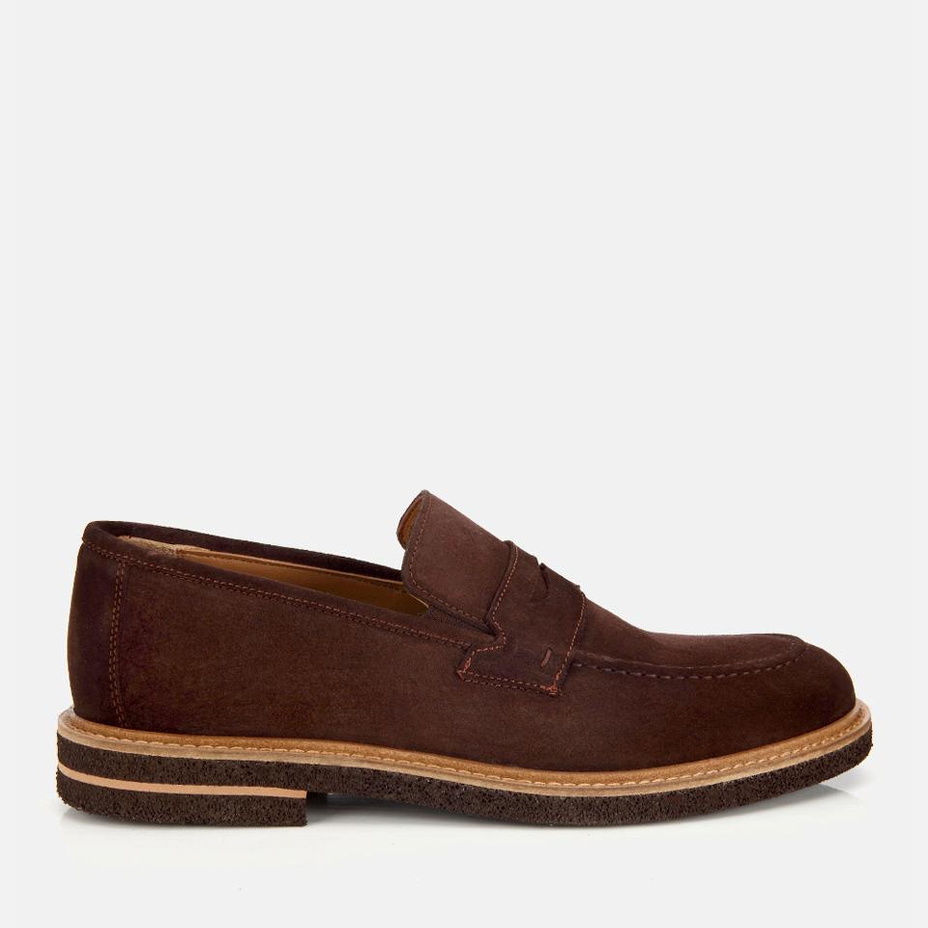Erkek Süet Deri Kahverengi Klasik Loafer