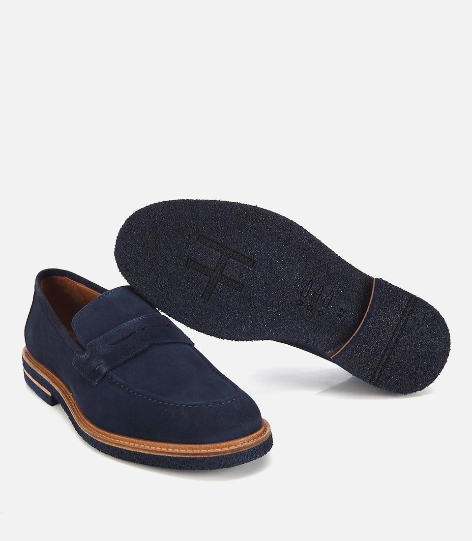 Erkek Süet Deri Lacivert Klasik Loafer