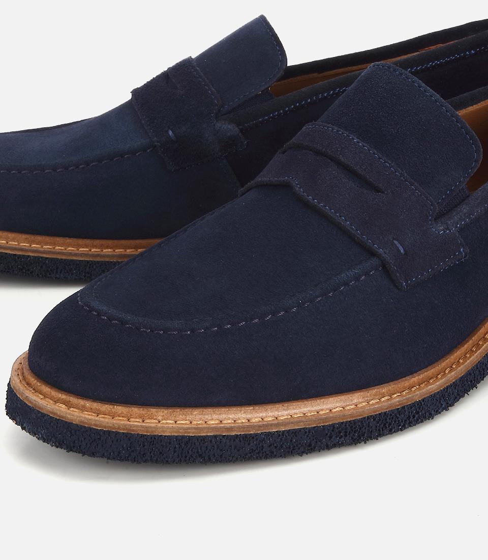 Erkek Süet Deri Lacivert Klasik Loafer