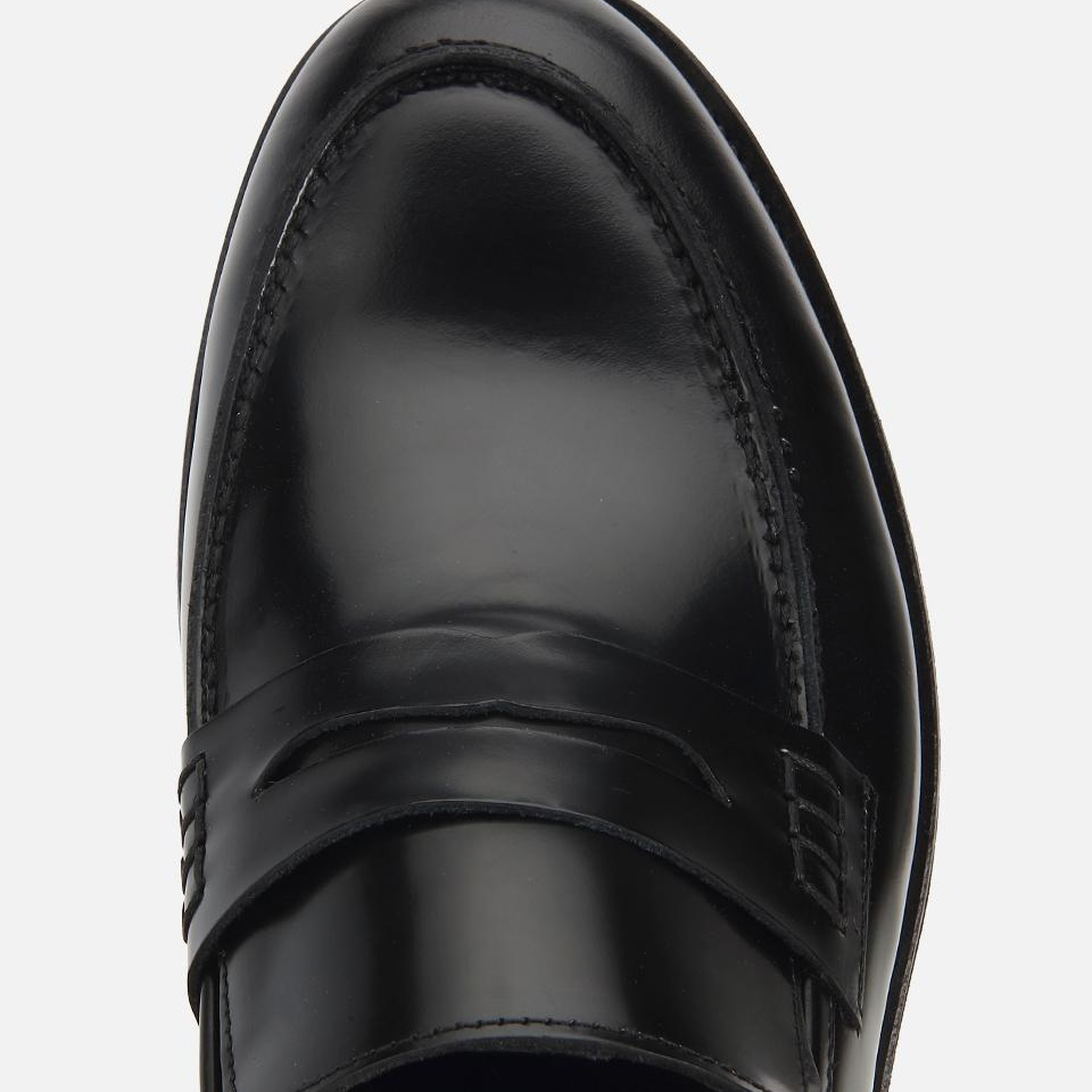 Erkek Açma Deri Siyah Kalın Tabanlı Klasik Loafer