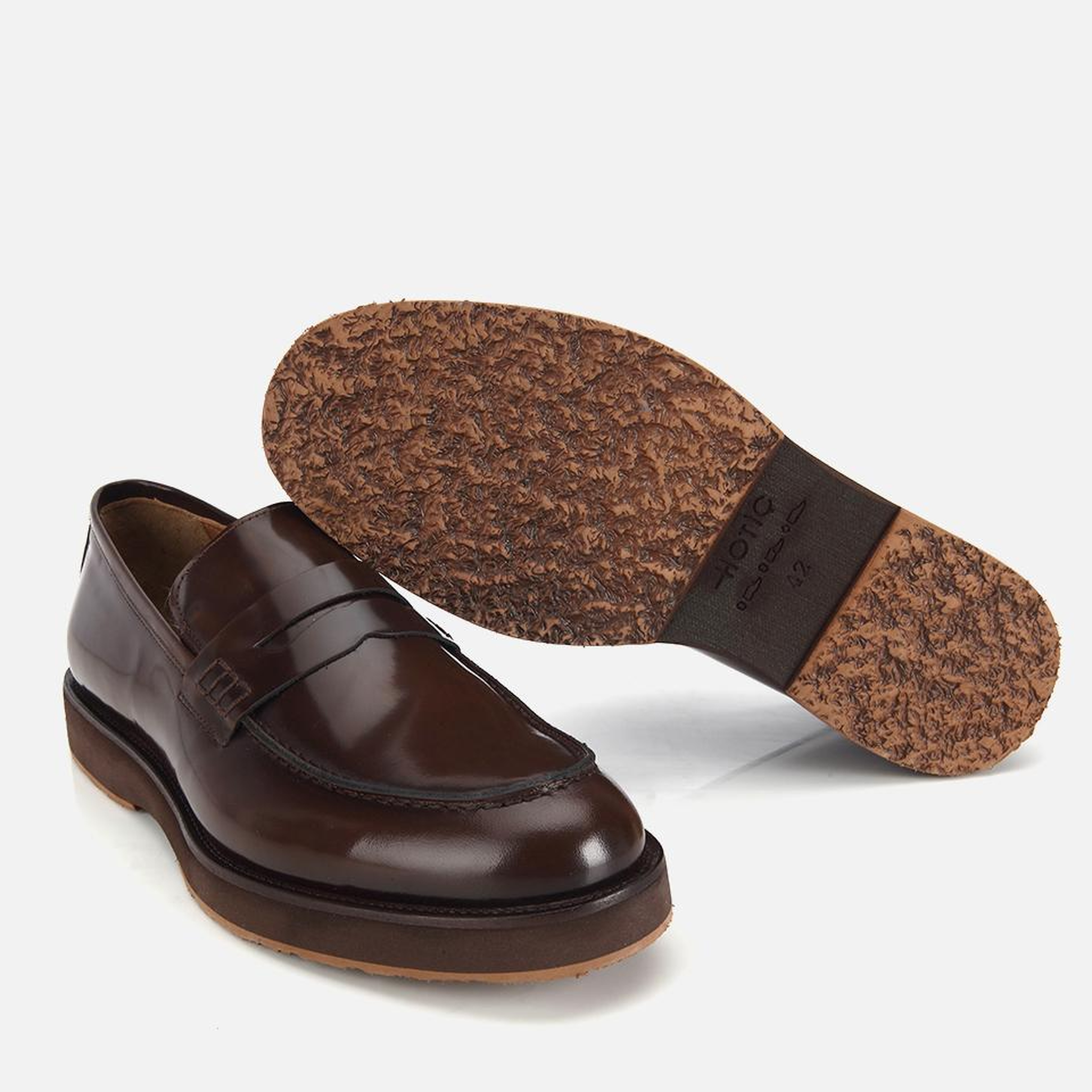 Erkek Açma Deri Kahverengi Kalın Tabanlı Klasik Loafer