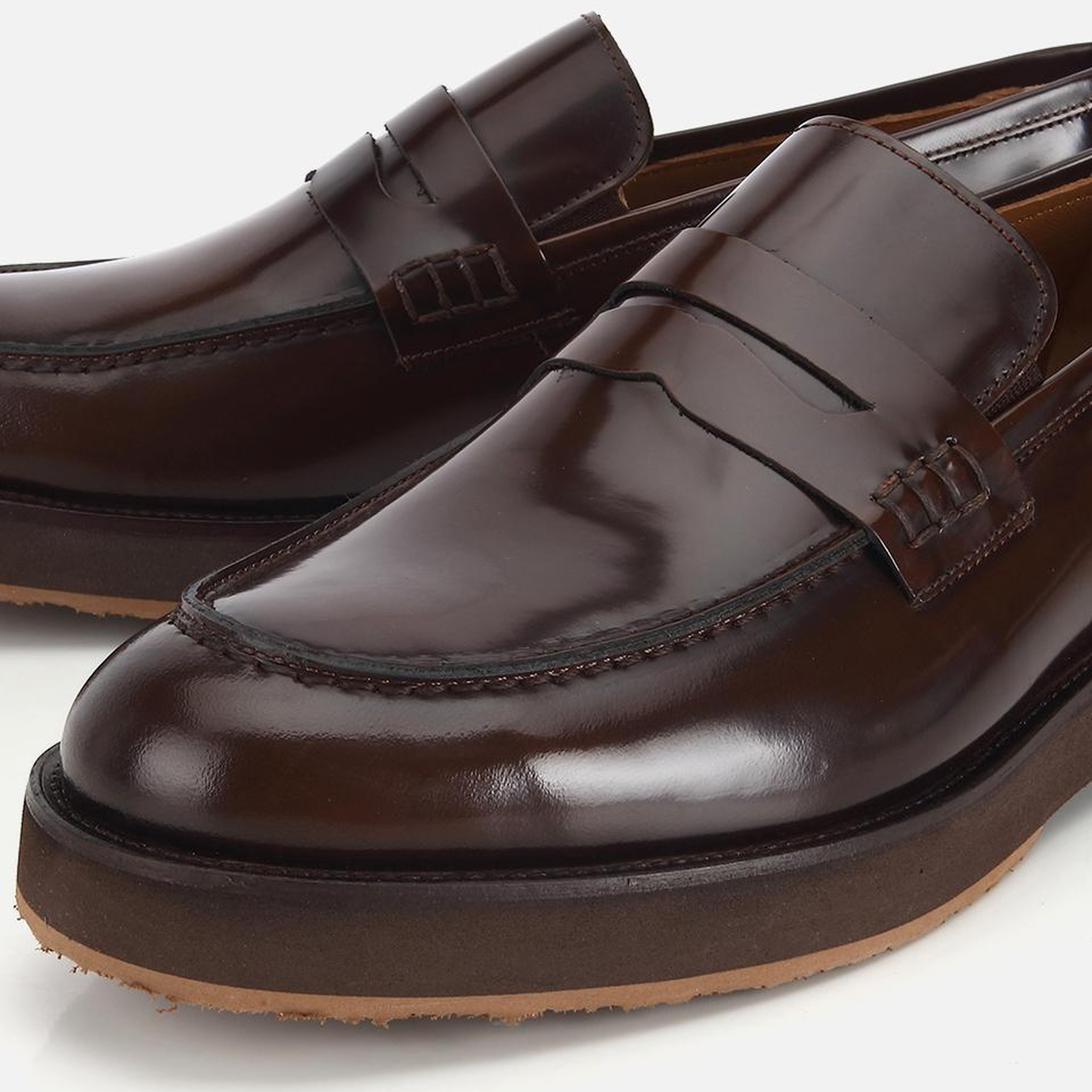 Erkek Açma Deri Kahverengi Kalın Tabanlı Klasik Loafer