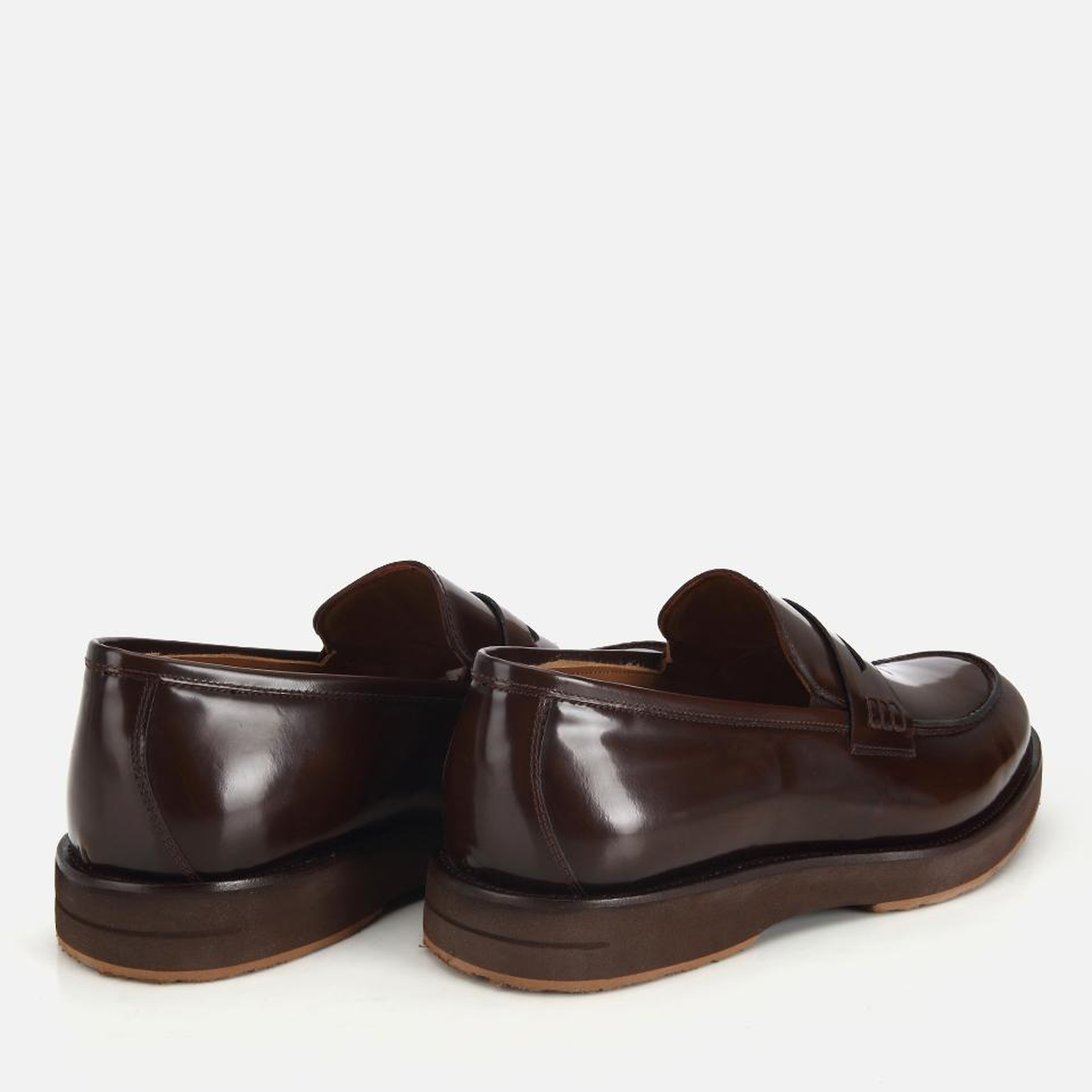 Erkek Açma Deri Kahverengi Kalın Tabanlı Klasik Loafer