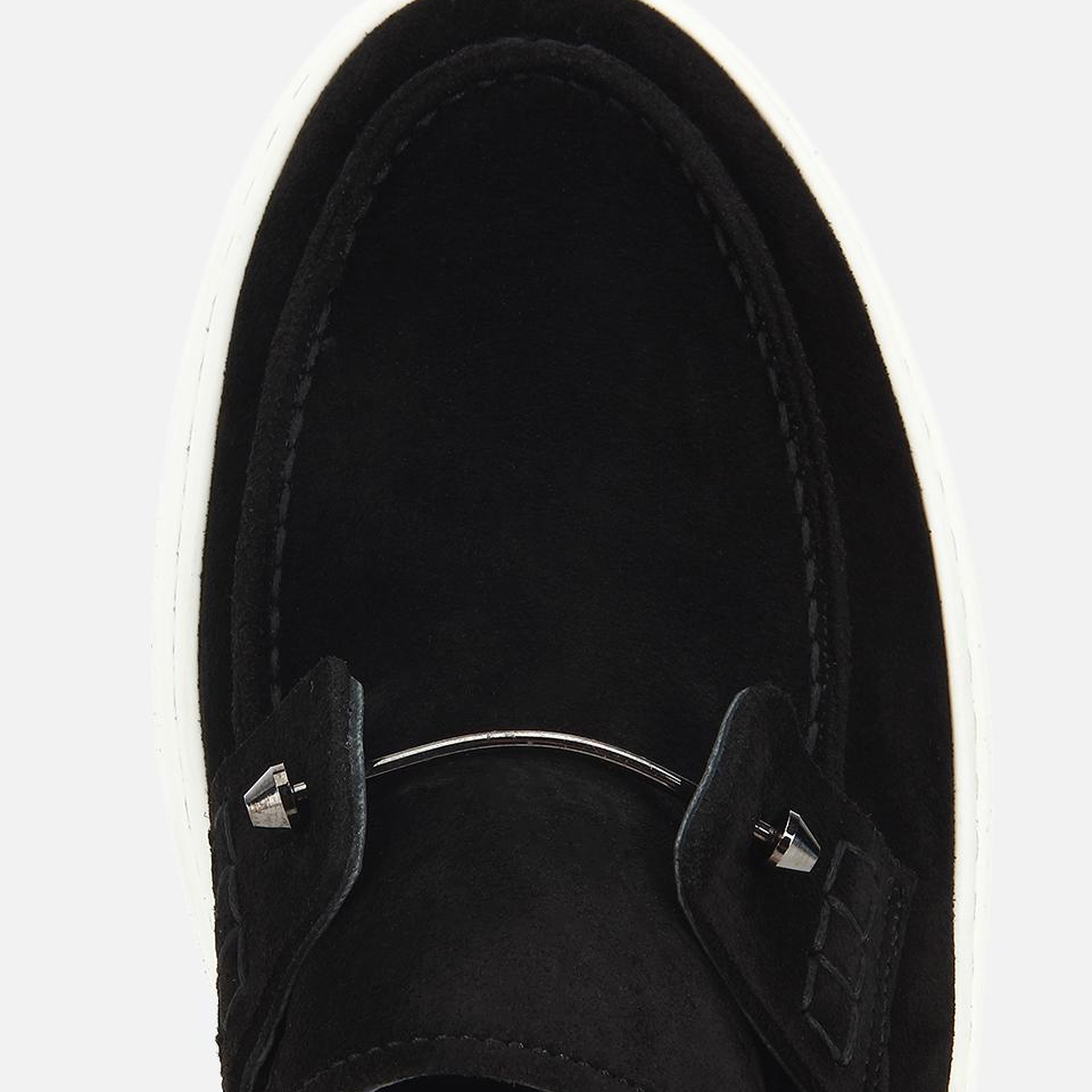 Erkek Deri Süet Siyah Metal Detaylı Günlük Loafer