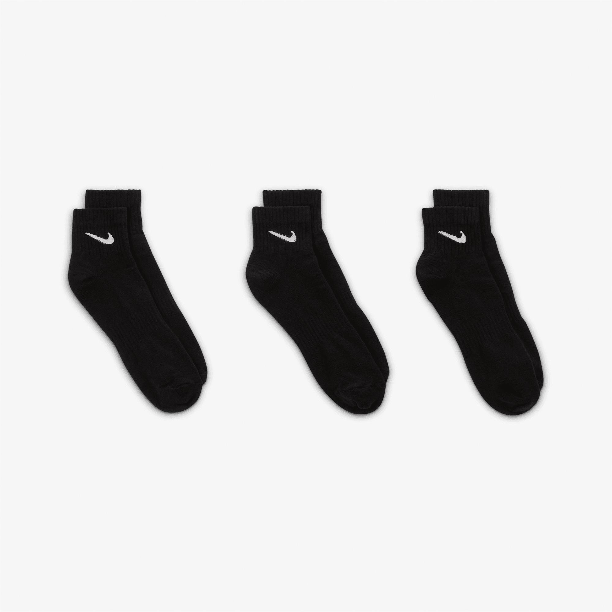 Nike Everyday Lightweight 3'lü Unisex Siyah Çorap