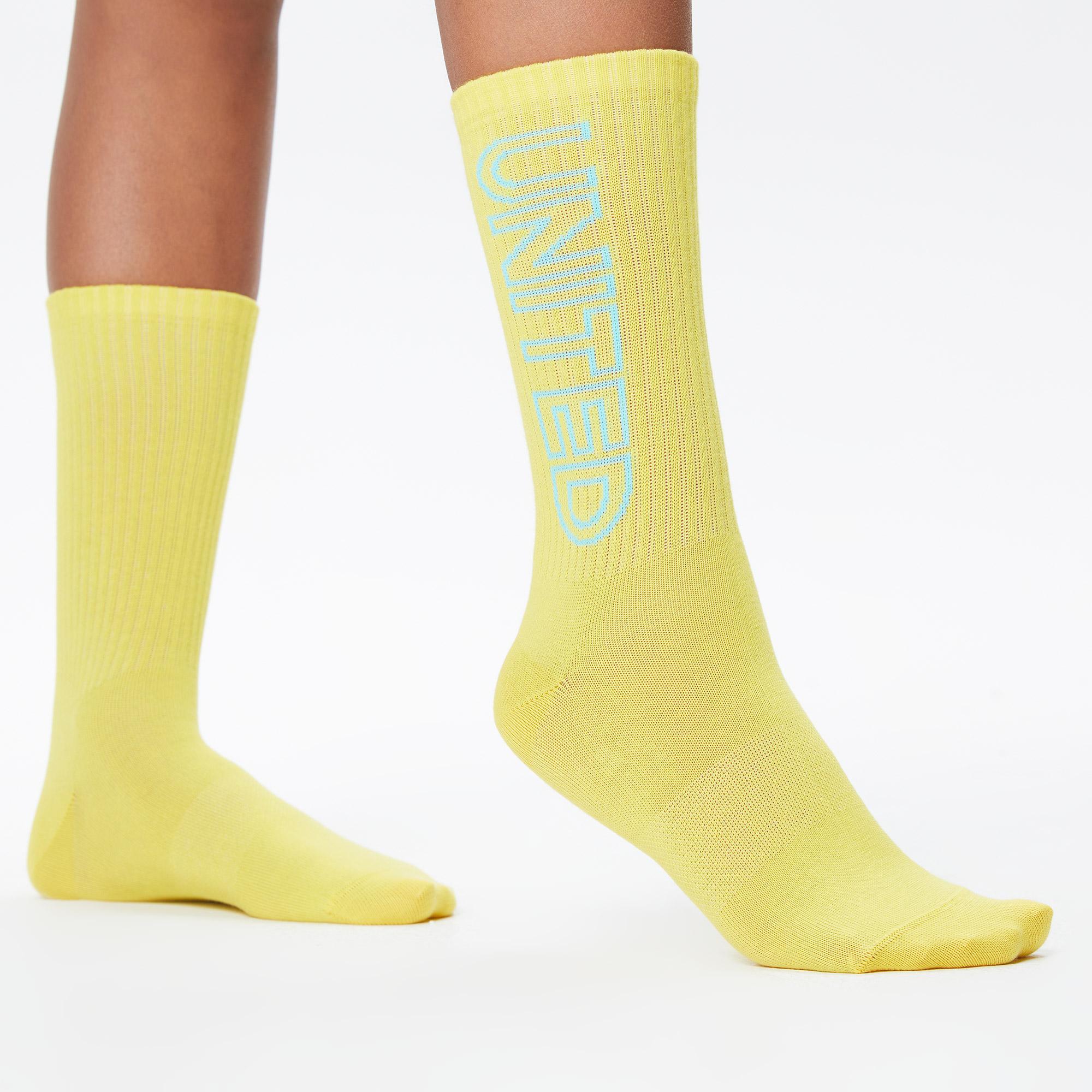 UNITED4 Unisex Pembe/Turuncu/Sarı 3'lü Çorap