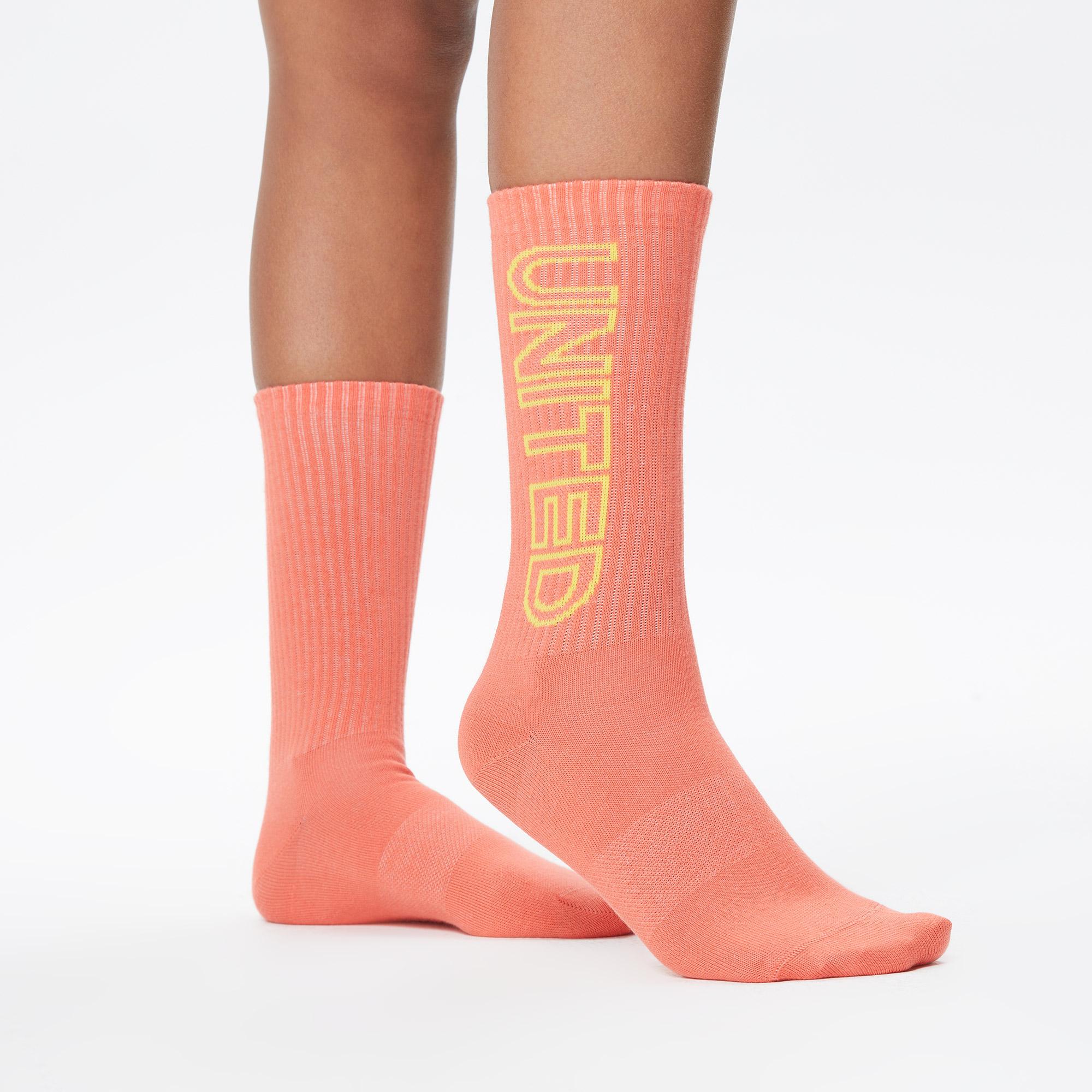 UNITED4 Unisex Pembe/Turuncu/Sarı 3'lü Çorap