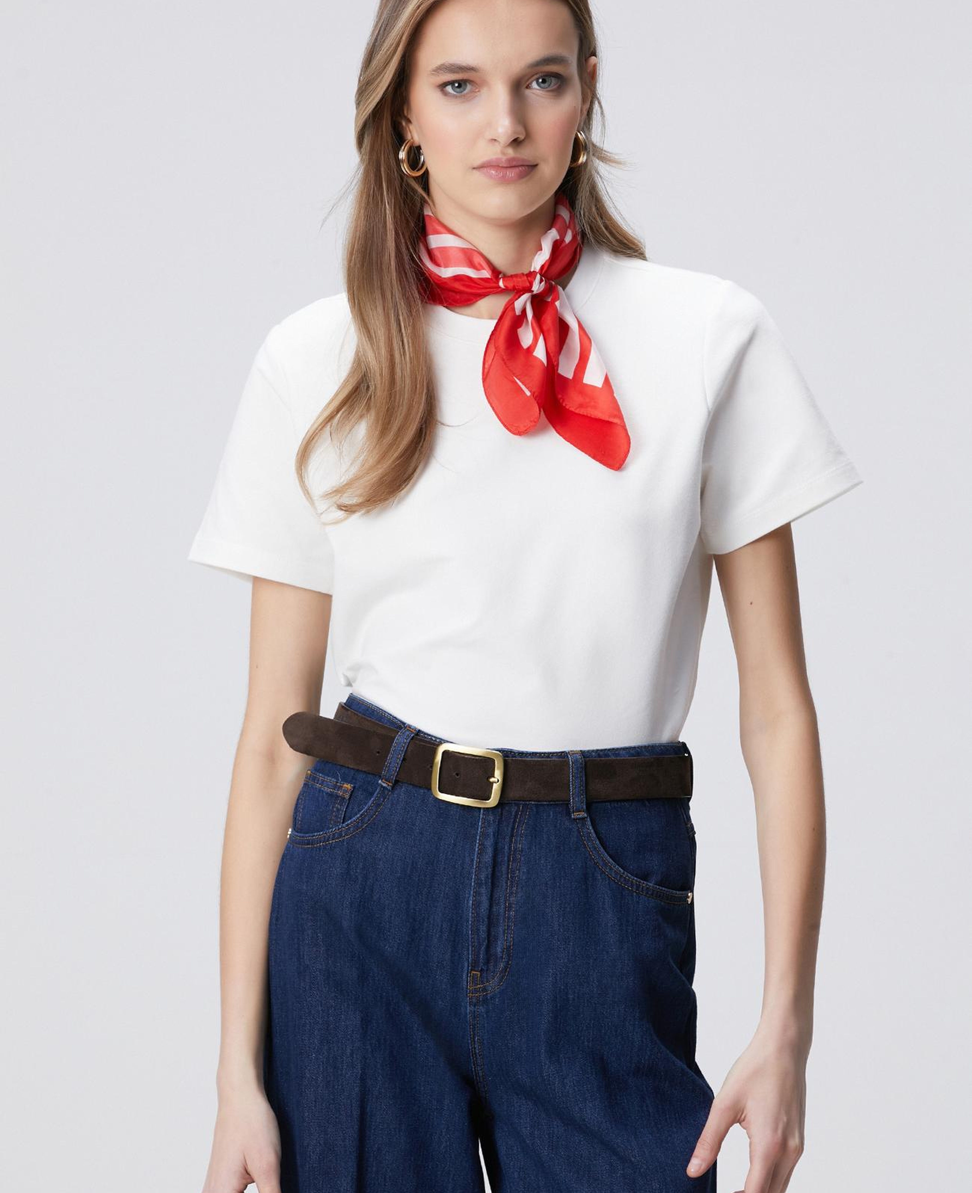 Network Kadın Beyaz Basic T-shirt