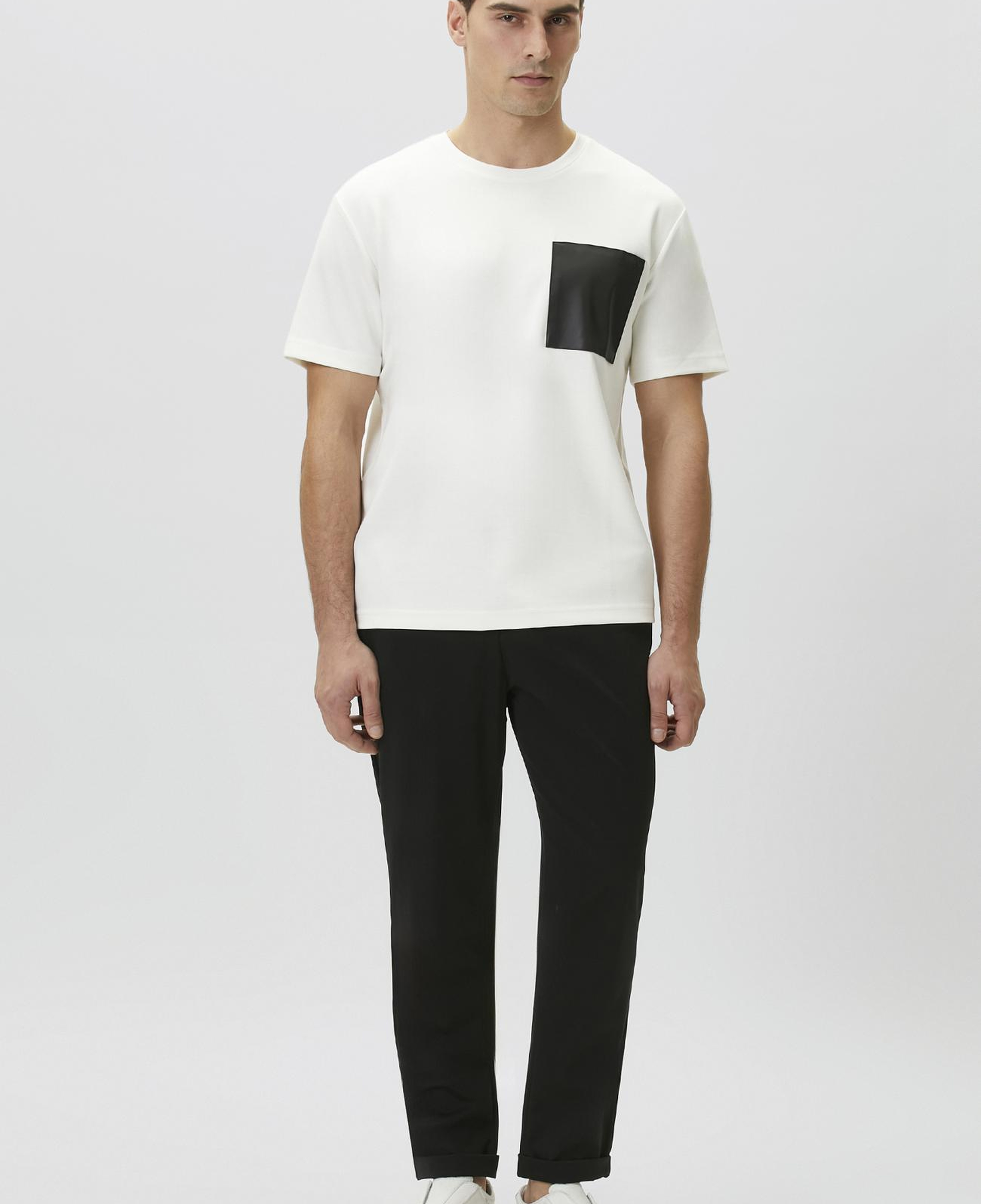 Network Erkek Comfort Fit Beyaz Göğüs Cep Detaylı Sweatshirt
