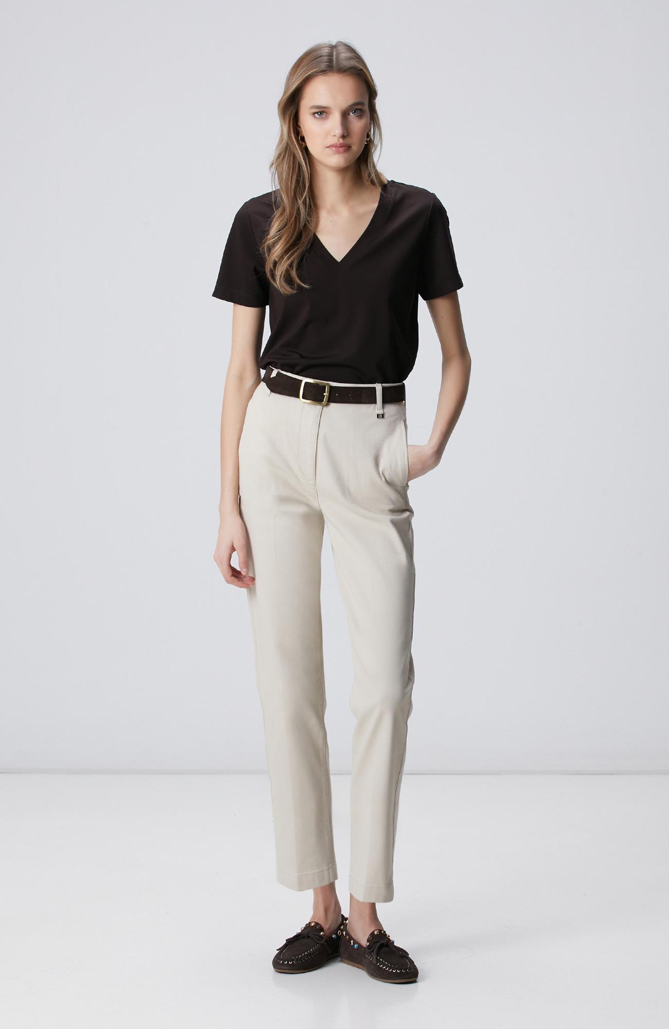 Network Kadın Kahverengi Basic T-shirt