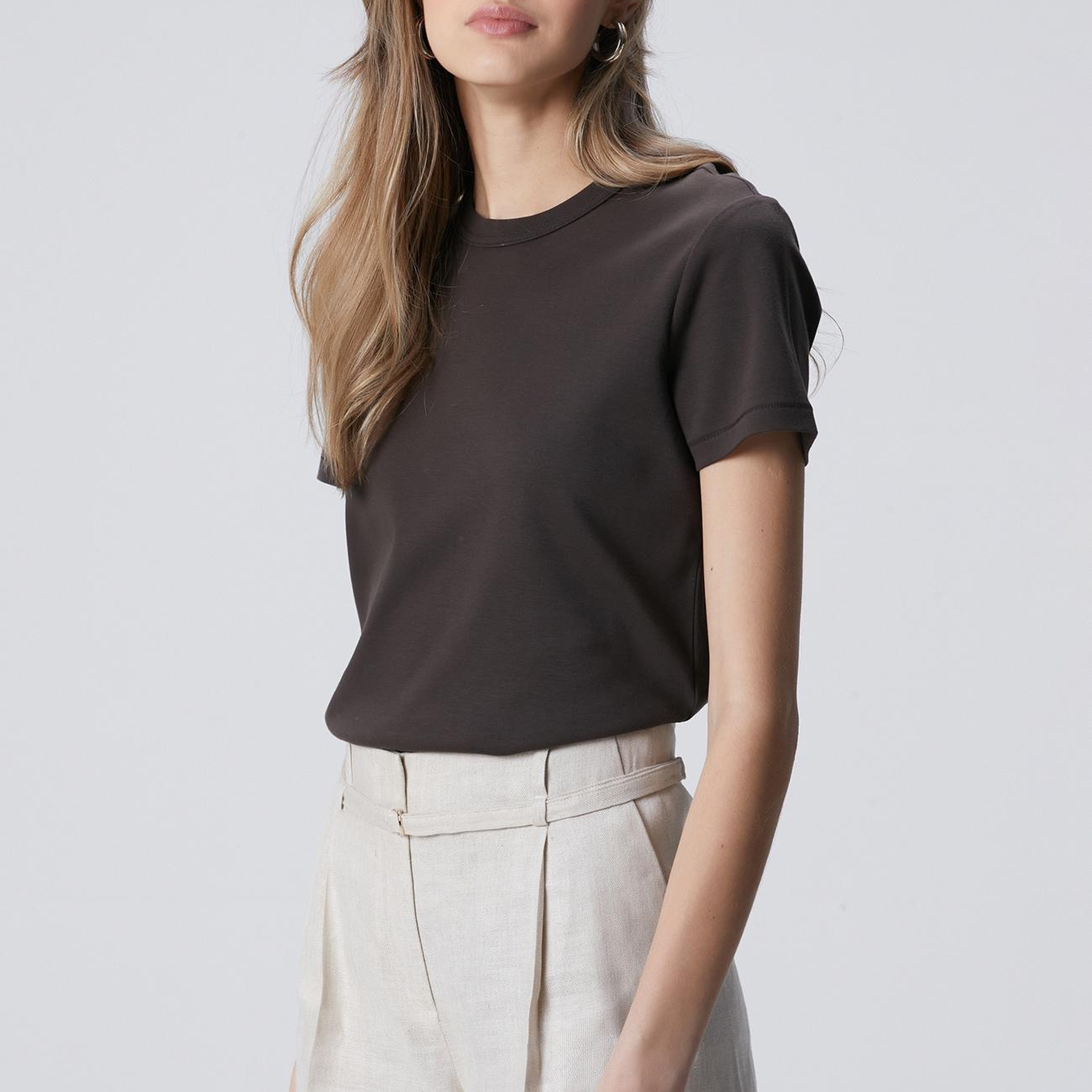 Network Kadın Acı Kahve Basic T-shirt