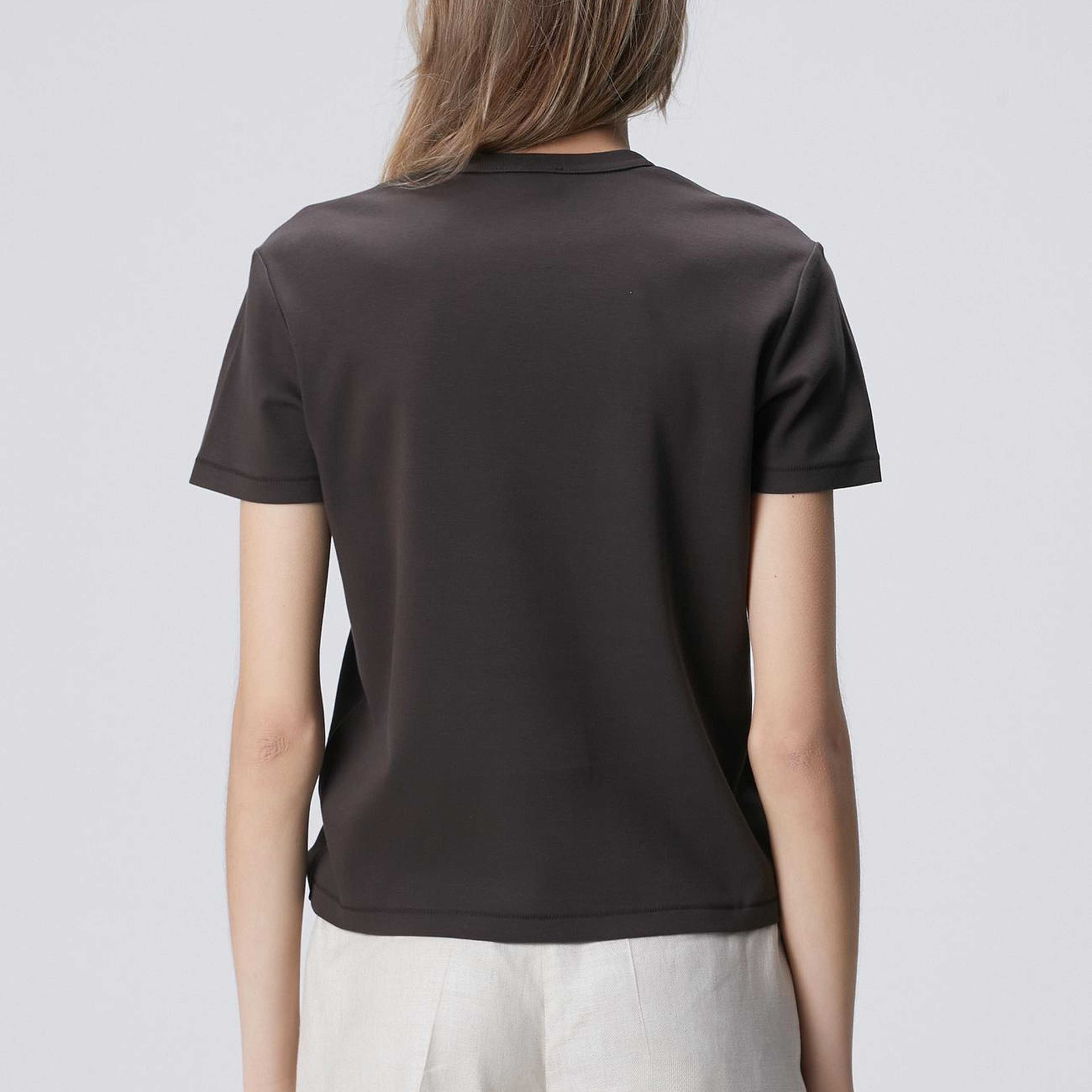 Network Kadın Acı Kahve Basic T-shirt