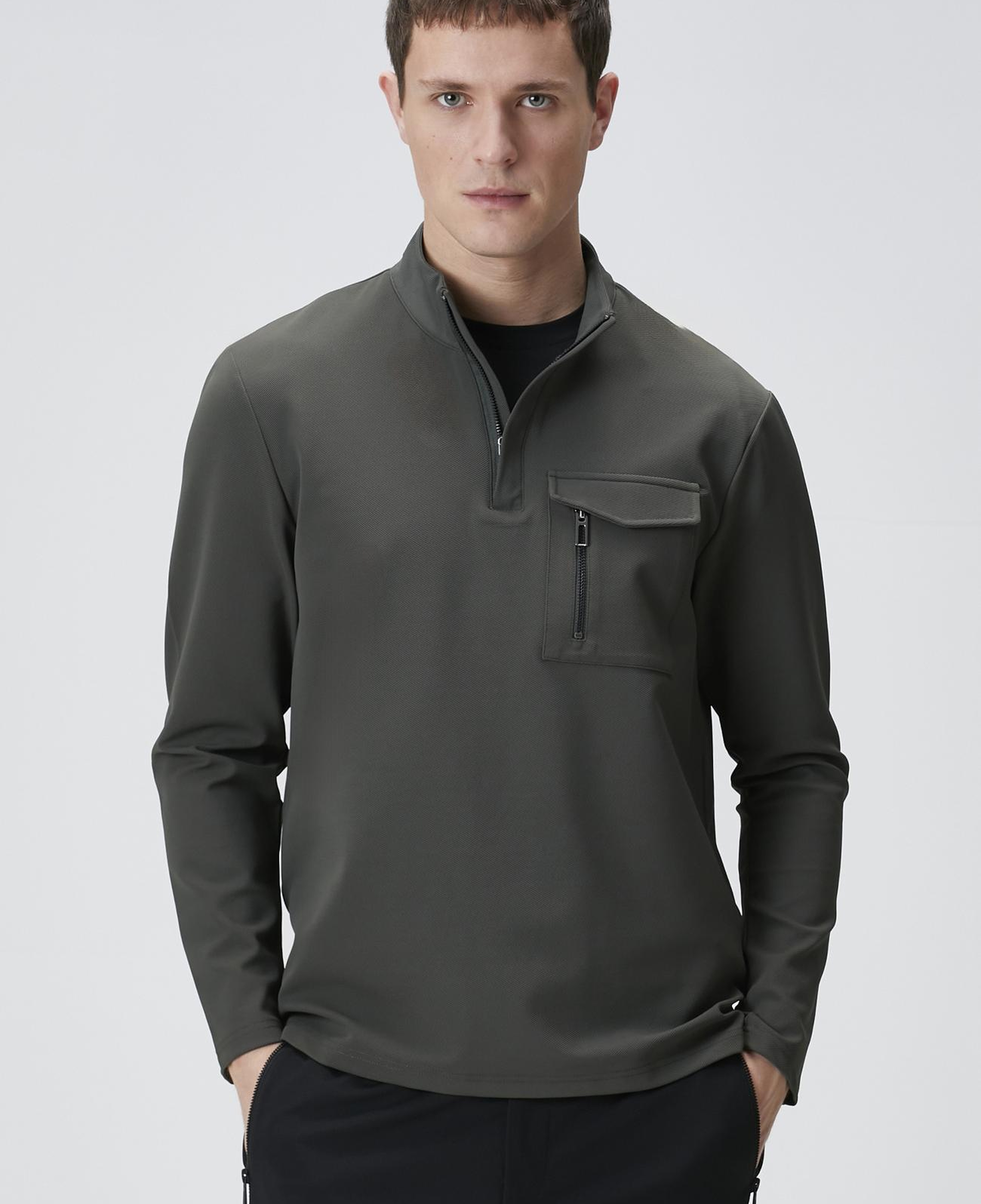 Network Erkek N-Tech Haki Göğüs Cep Detaylı Sweatshirt