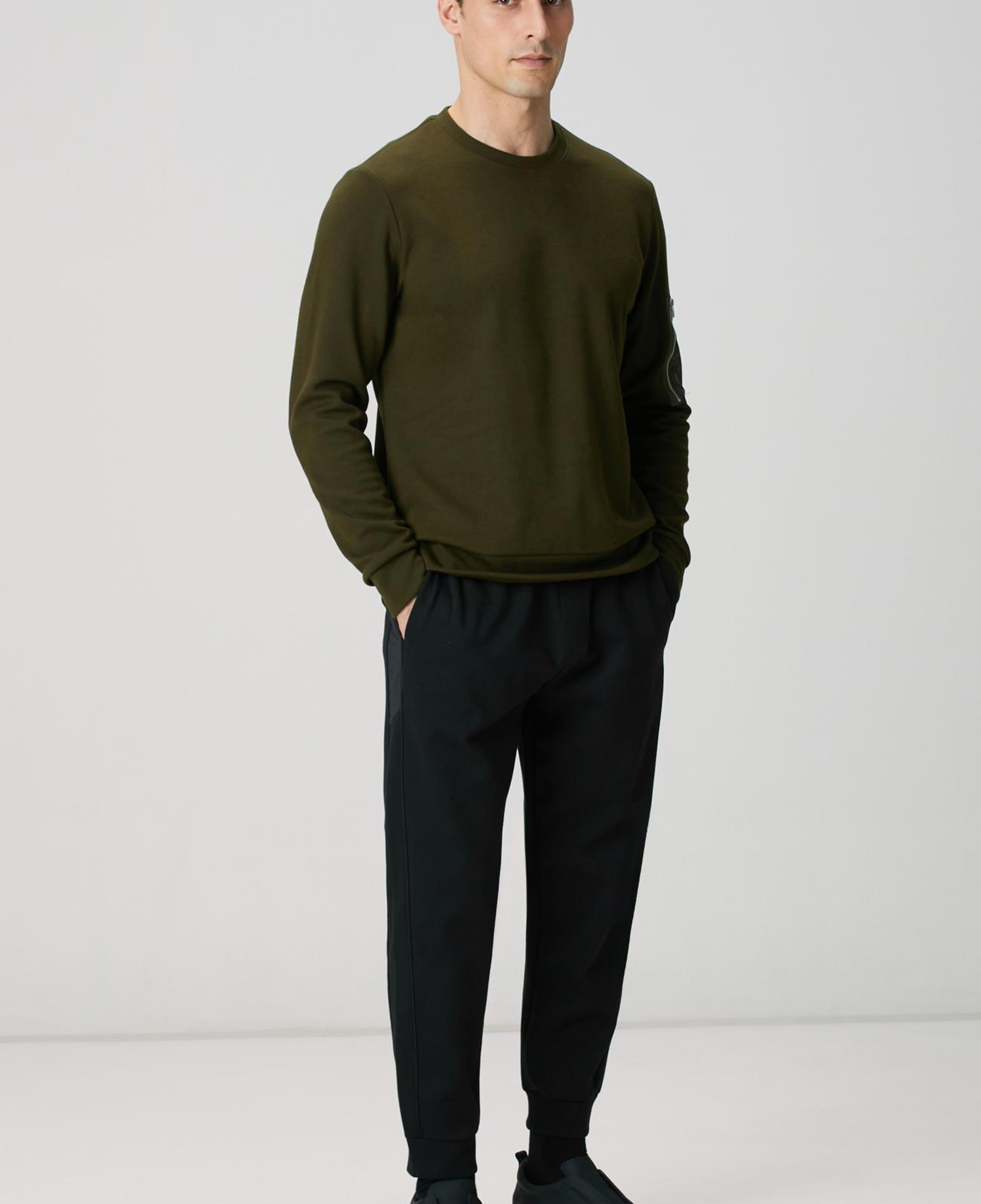 Network Erkek Haki Fermuar Detaylı Sweatshirt